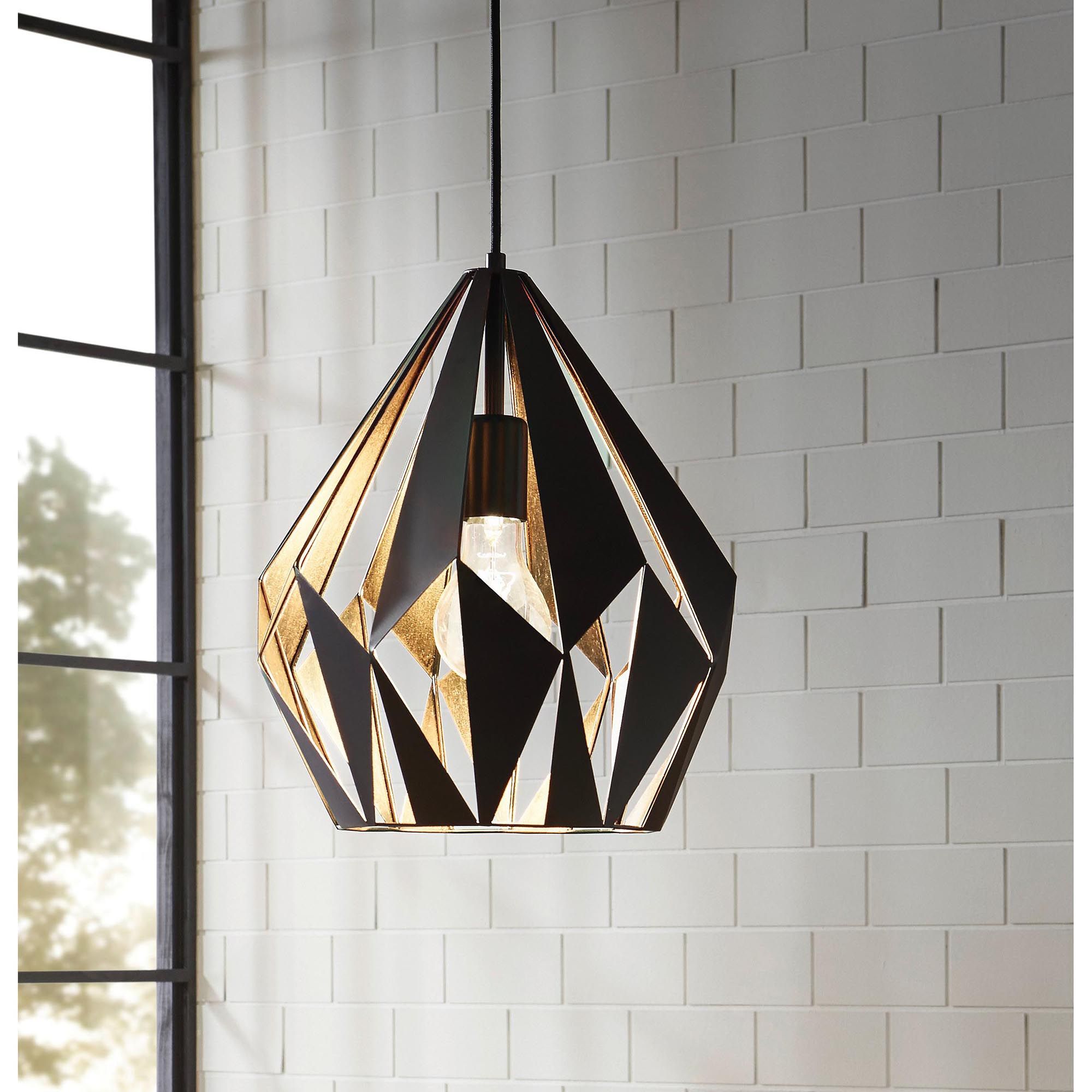 Suspension CARLTON 1 noir/doré Ø31cm