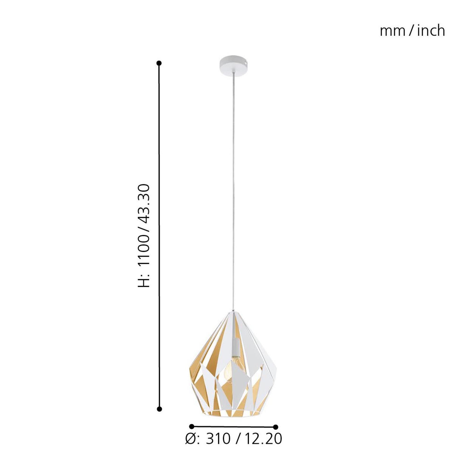 Suspension CARLTON 1 blanc Ø31cm