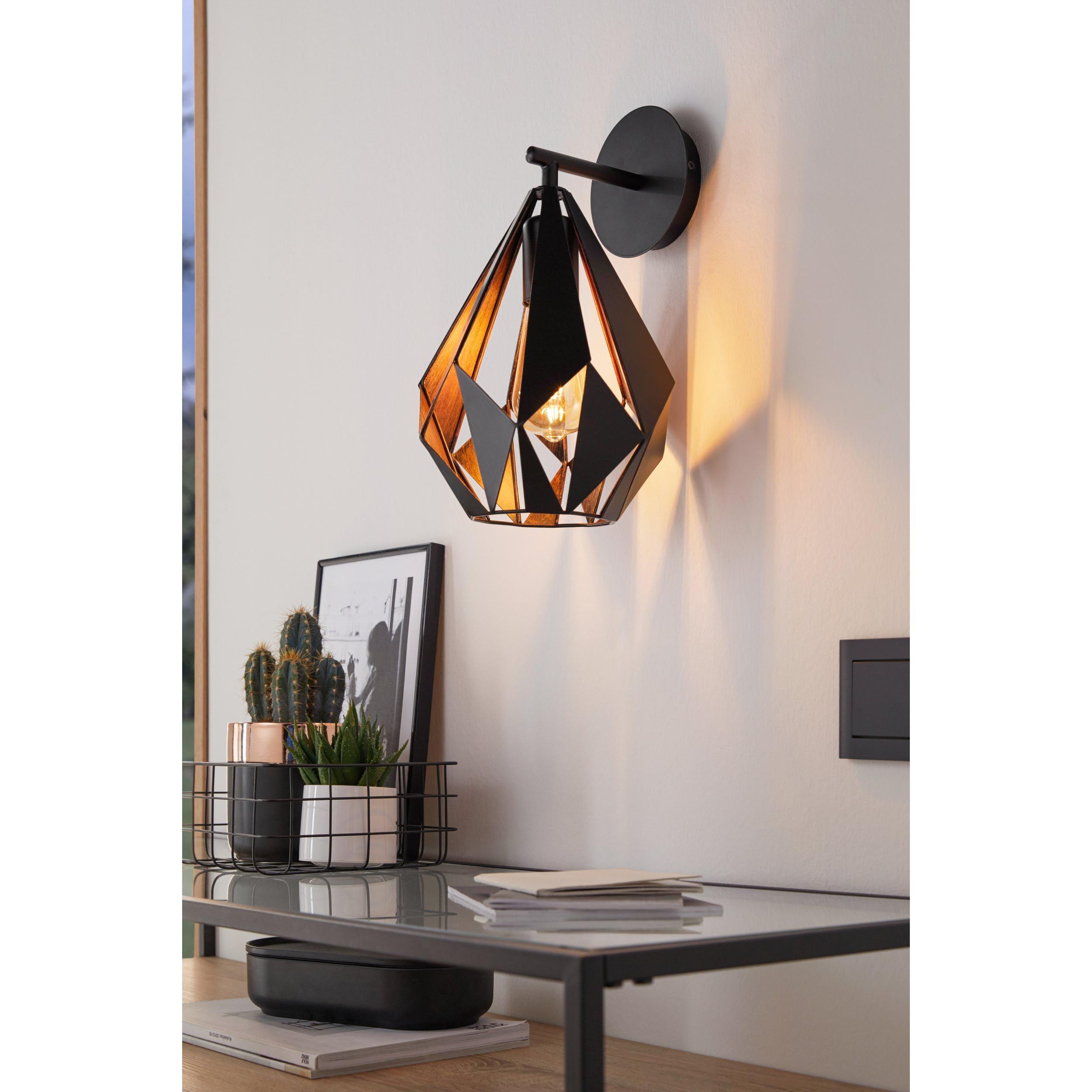 Applique CARLTON 2 noir/cuivre H33cm