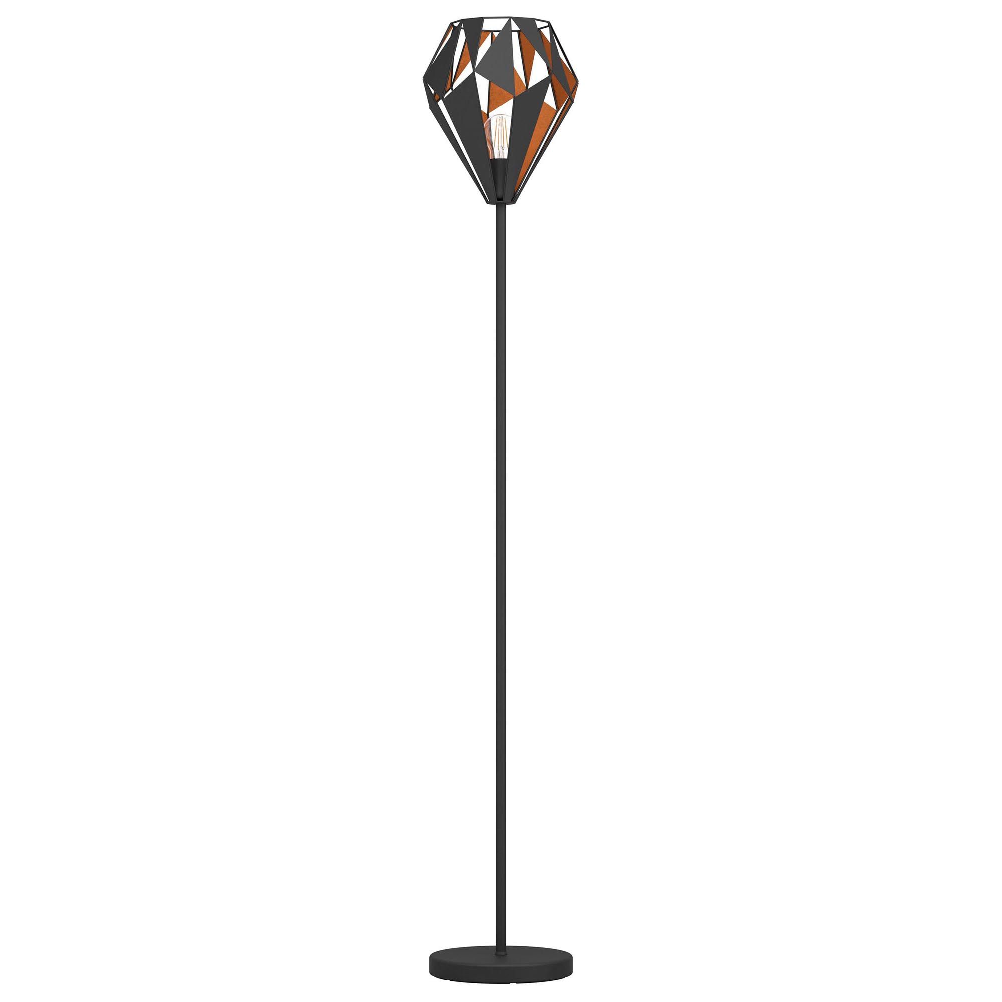 Lampadaire CARLTON 1 noir/cuivre H110cm