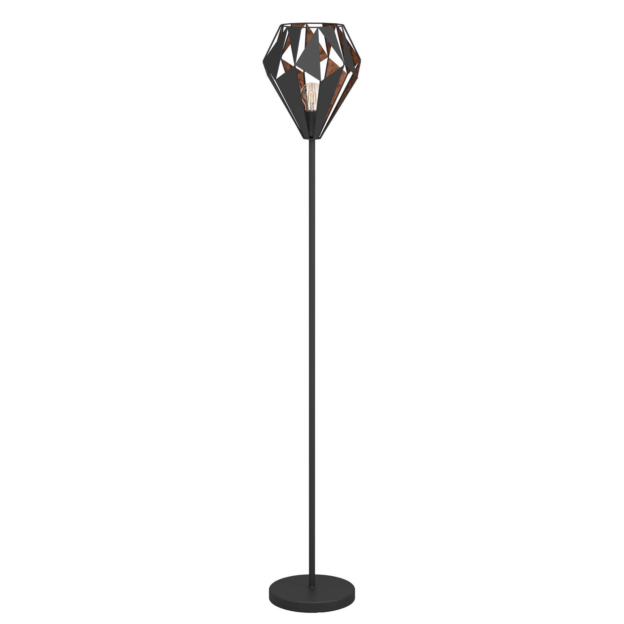 Lampadaire CARLTON 1 noir/cuivre H110cm