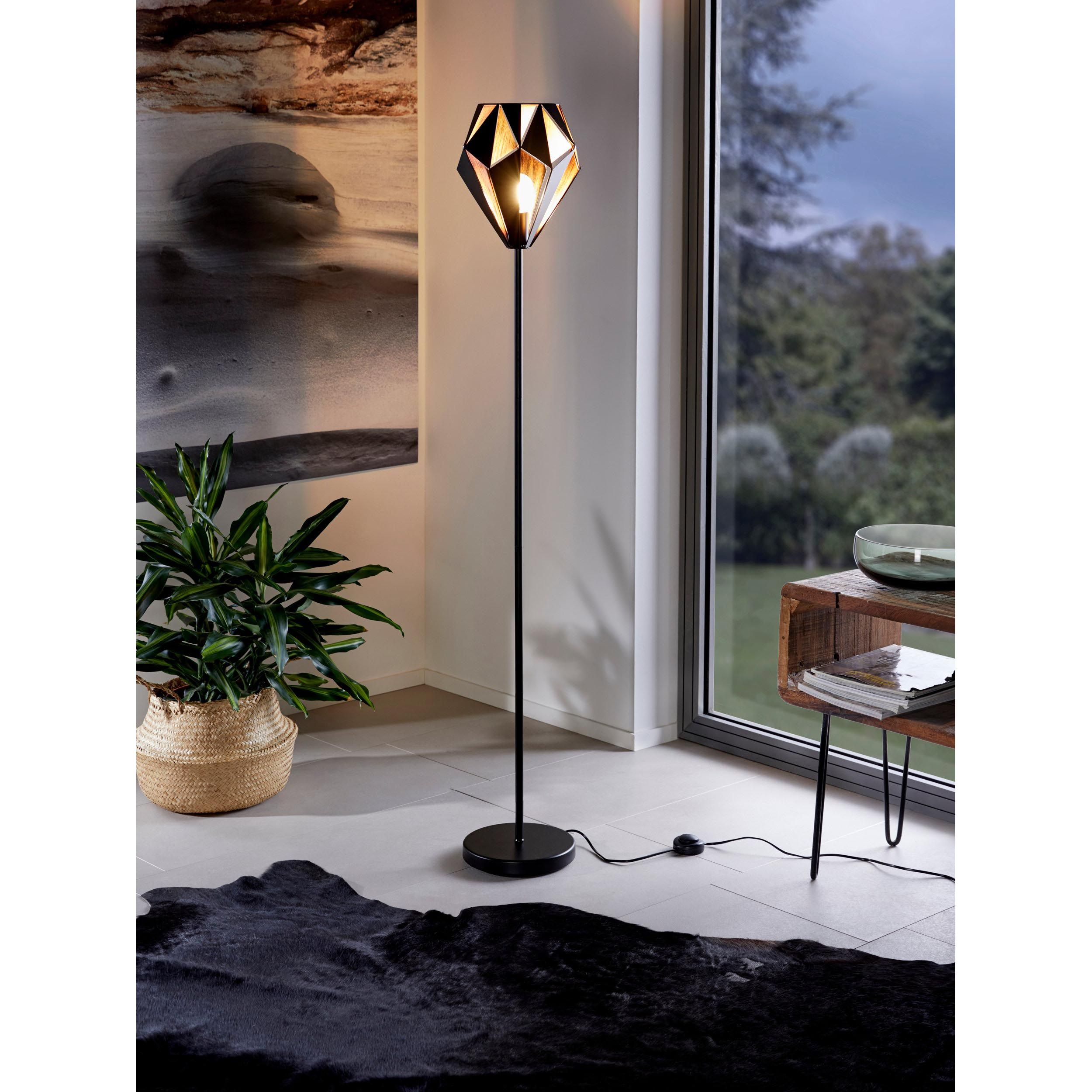 Lampadaire CARLTON 1 noir/cuivre H110cm