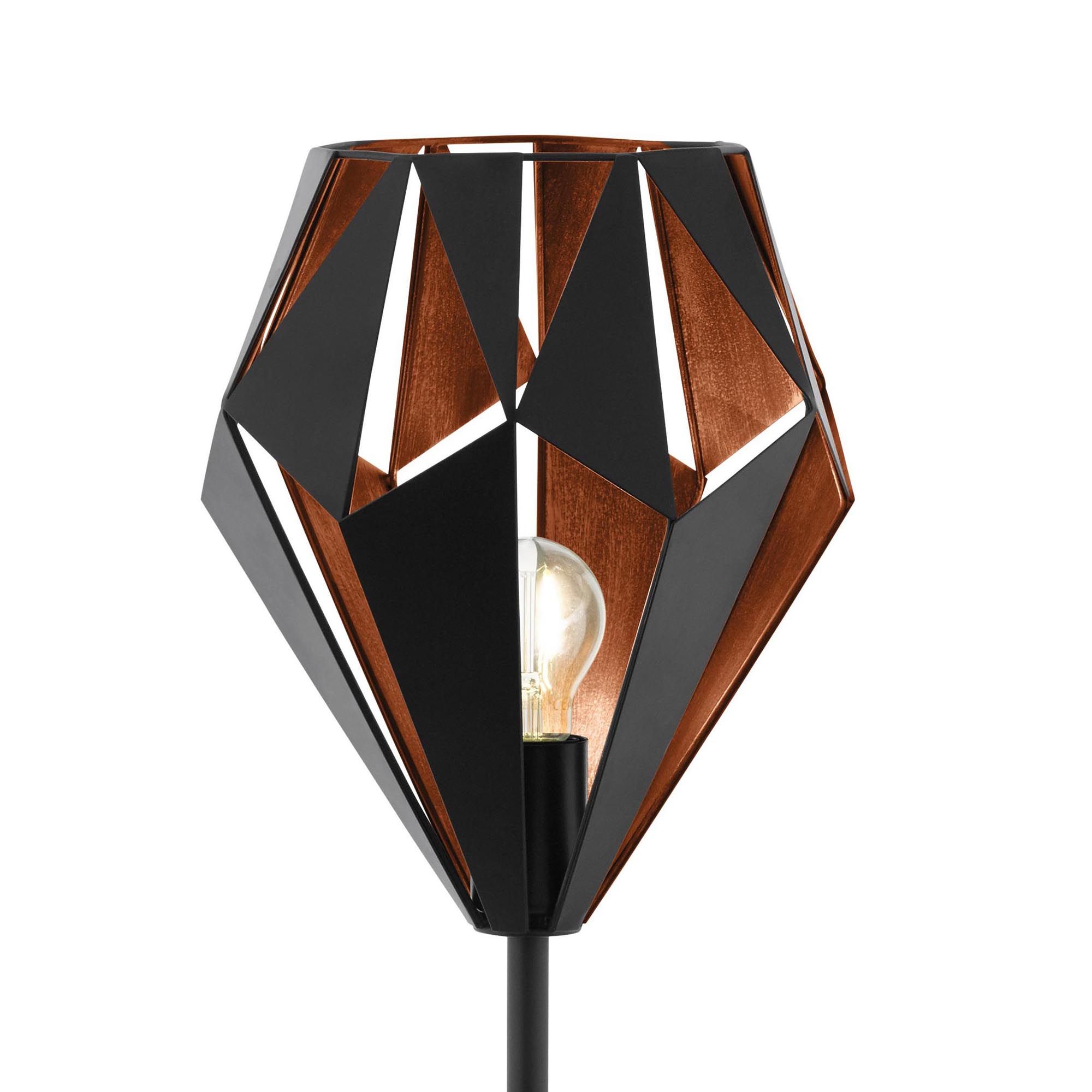 Lampadaire CARLTON 1 noir/cuivre H110cm