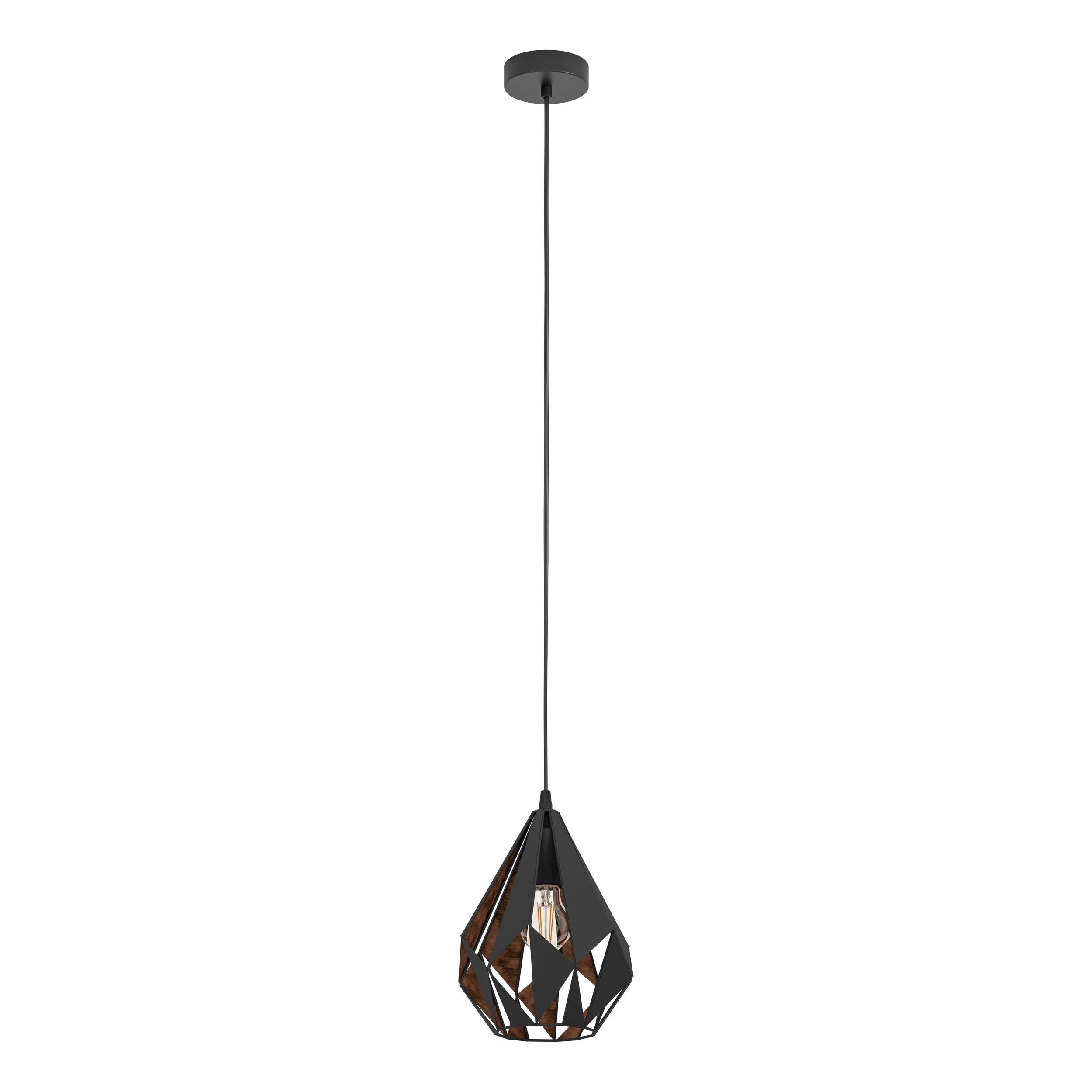 Suspension métal noir/cuivre CARLTON 1 E27 1X60W