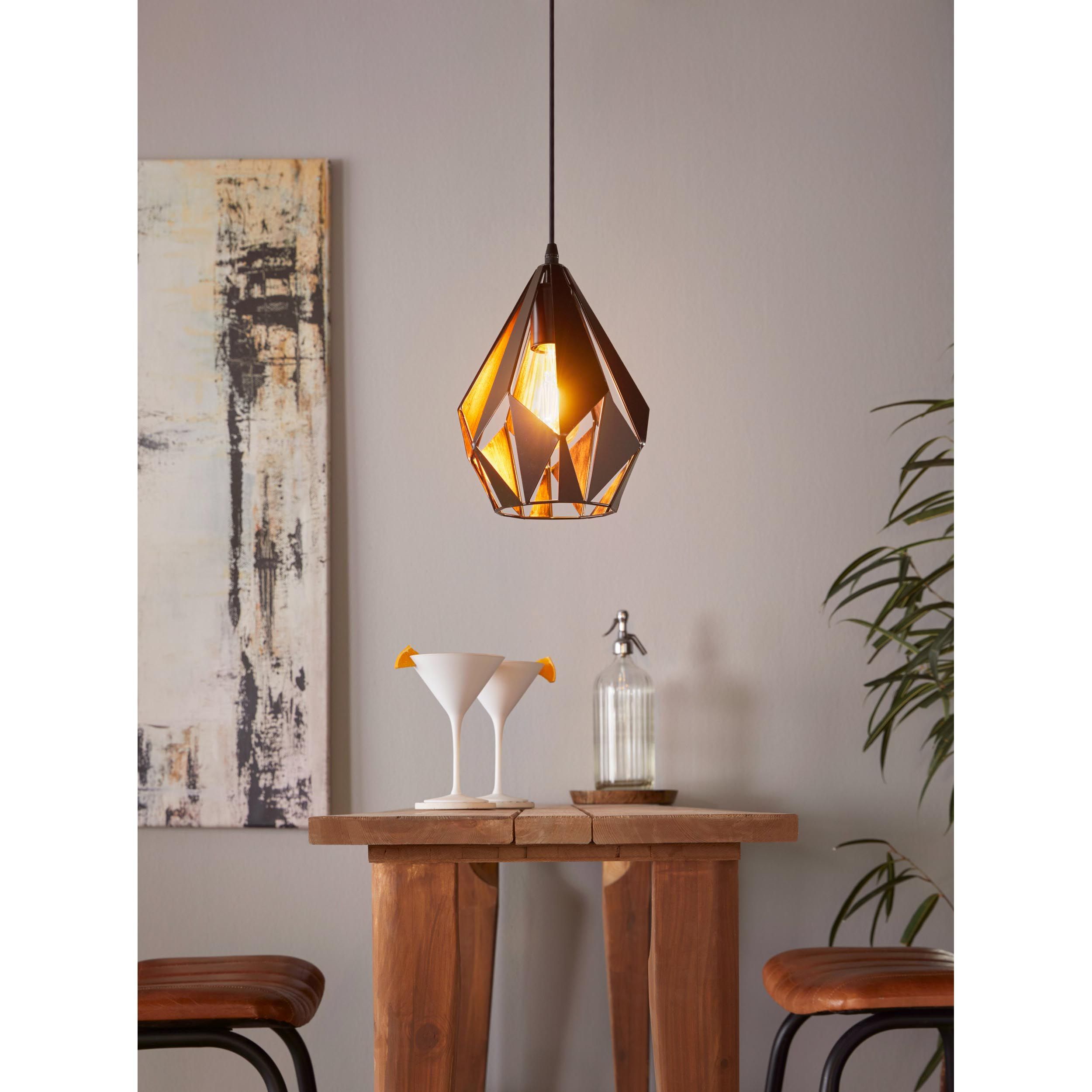 Suspension métal noir/cuivre CARLTON 1 E27 1X60W