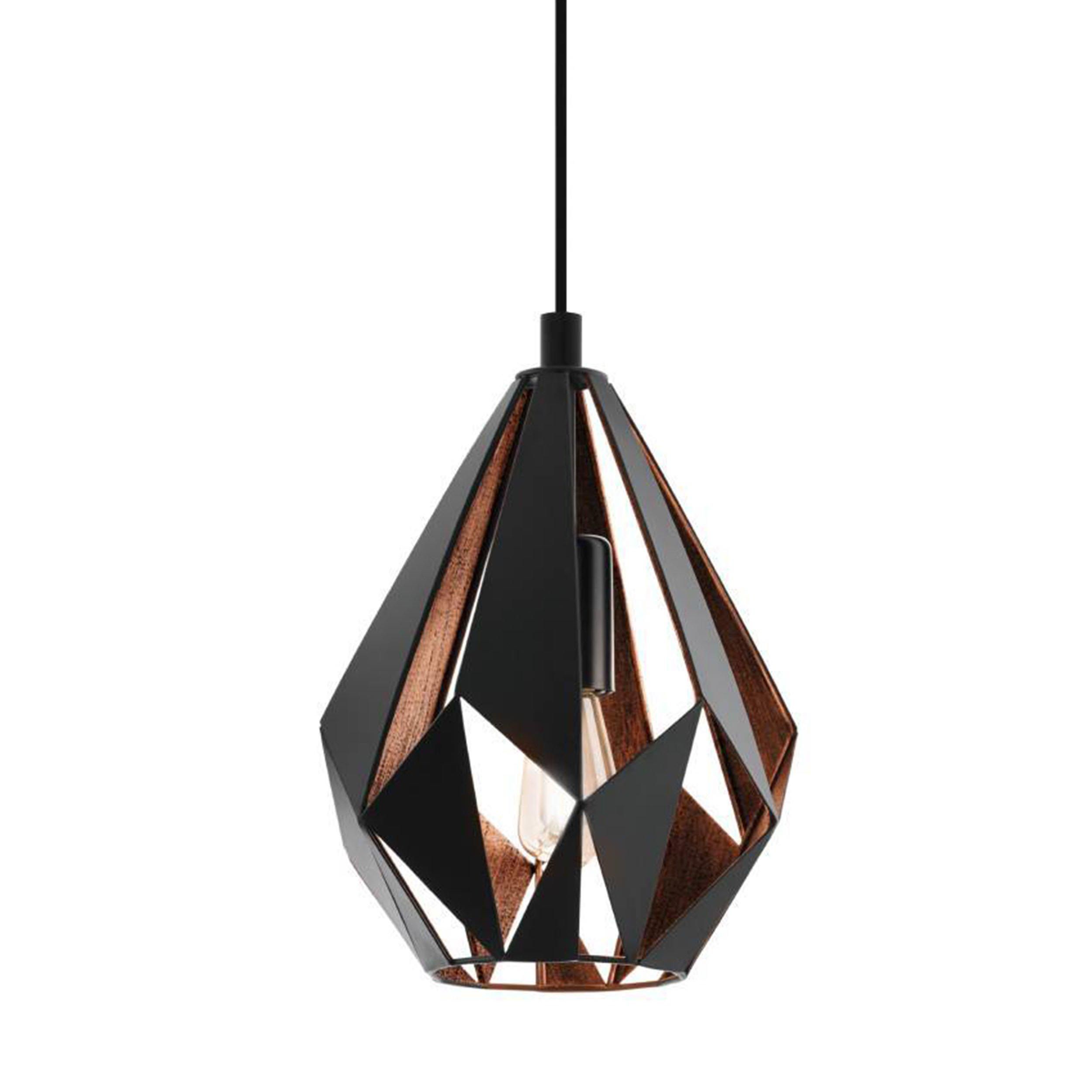 Suspension métal noir/cuivre CARLTON 1 E27 1X60W