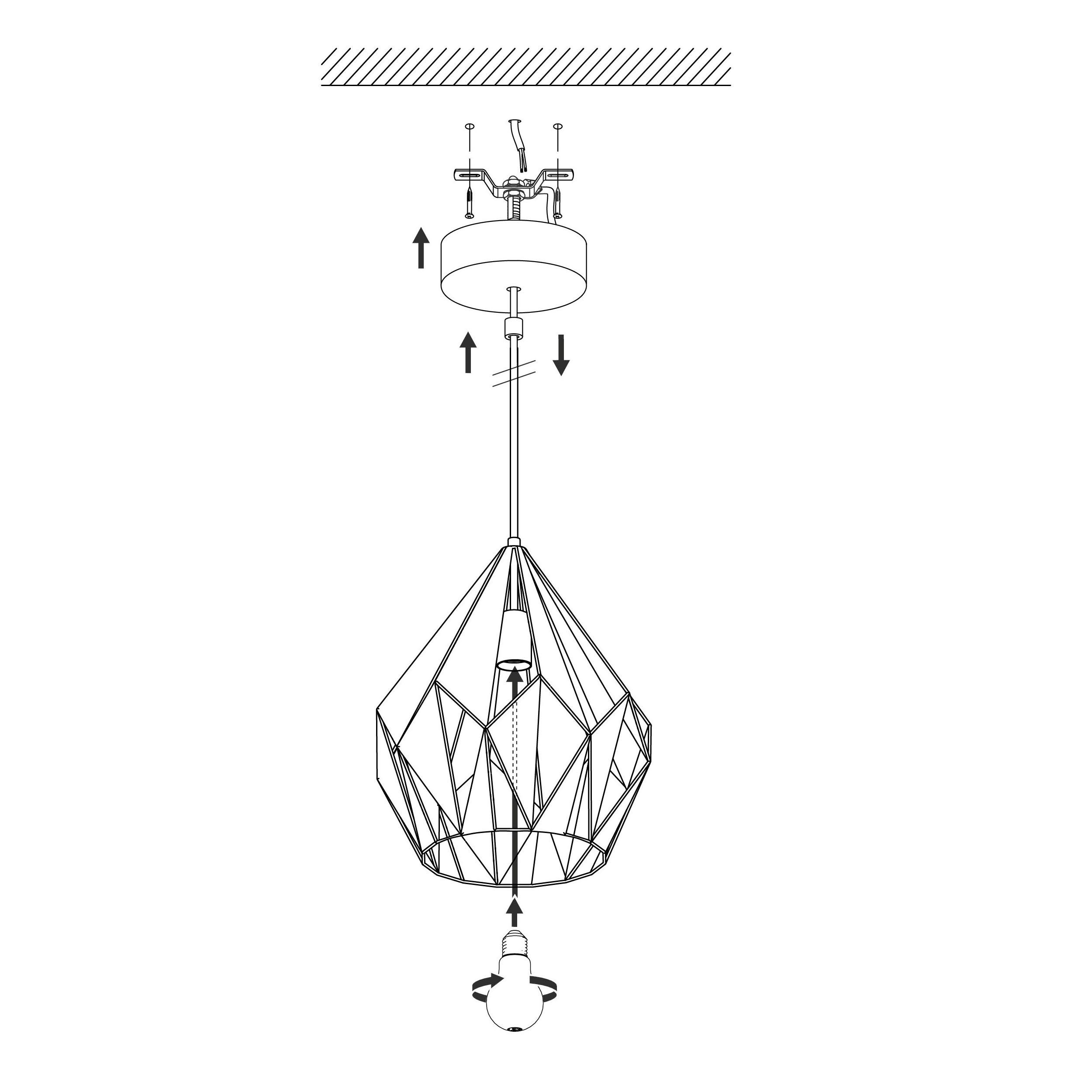 Suspension métal noir/cuivre CARLTON 1 E27 1X60W