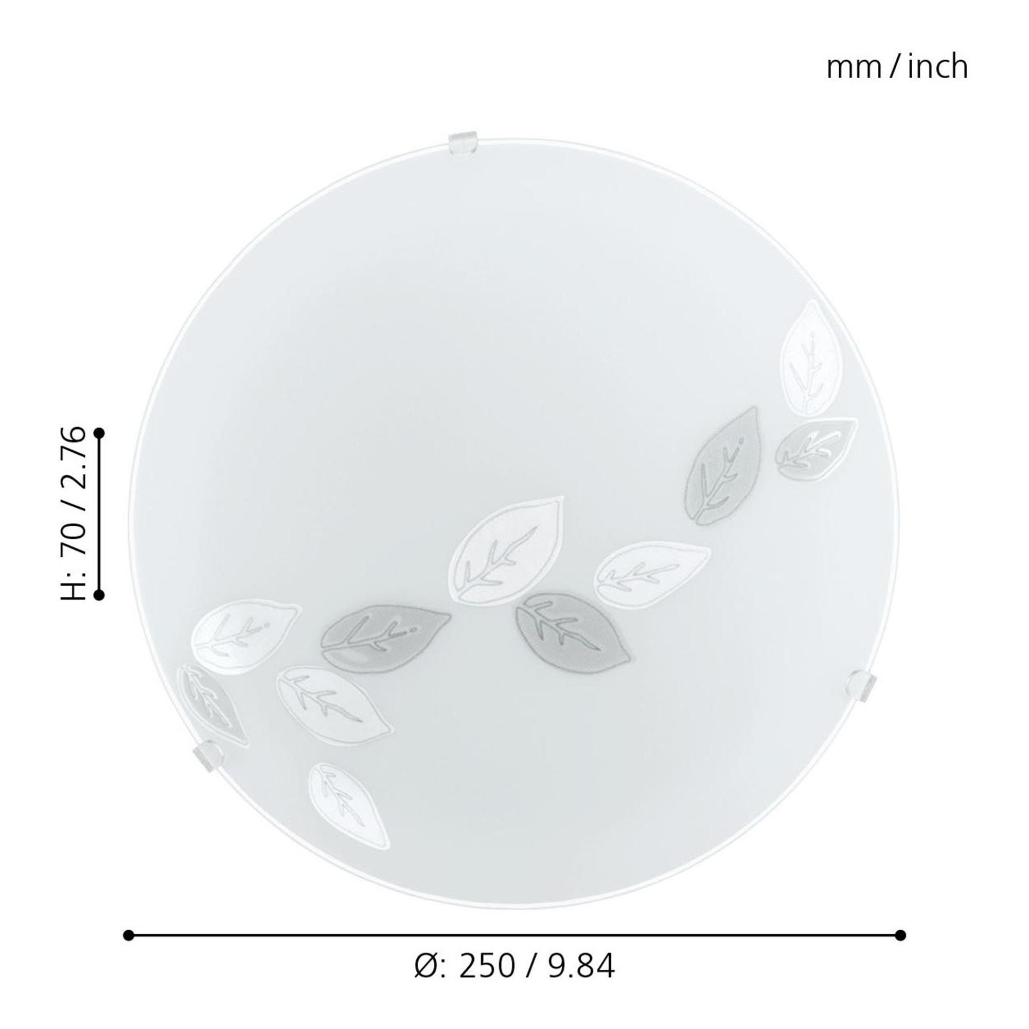 Plafonnier MARS verre blanc Ø25cm