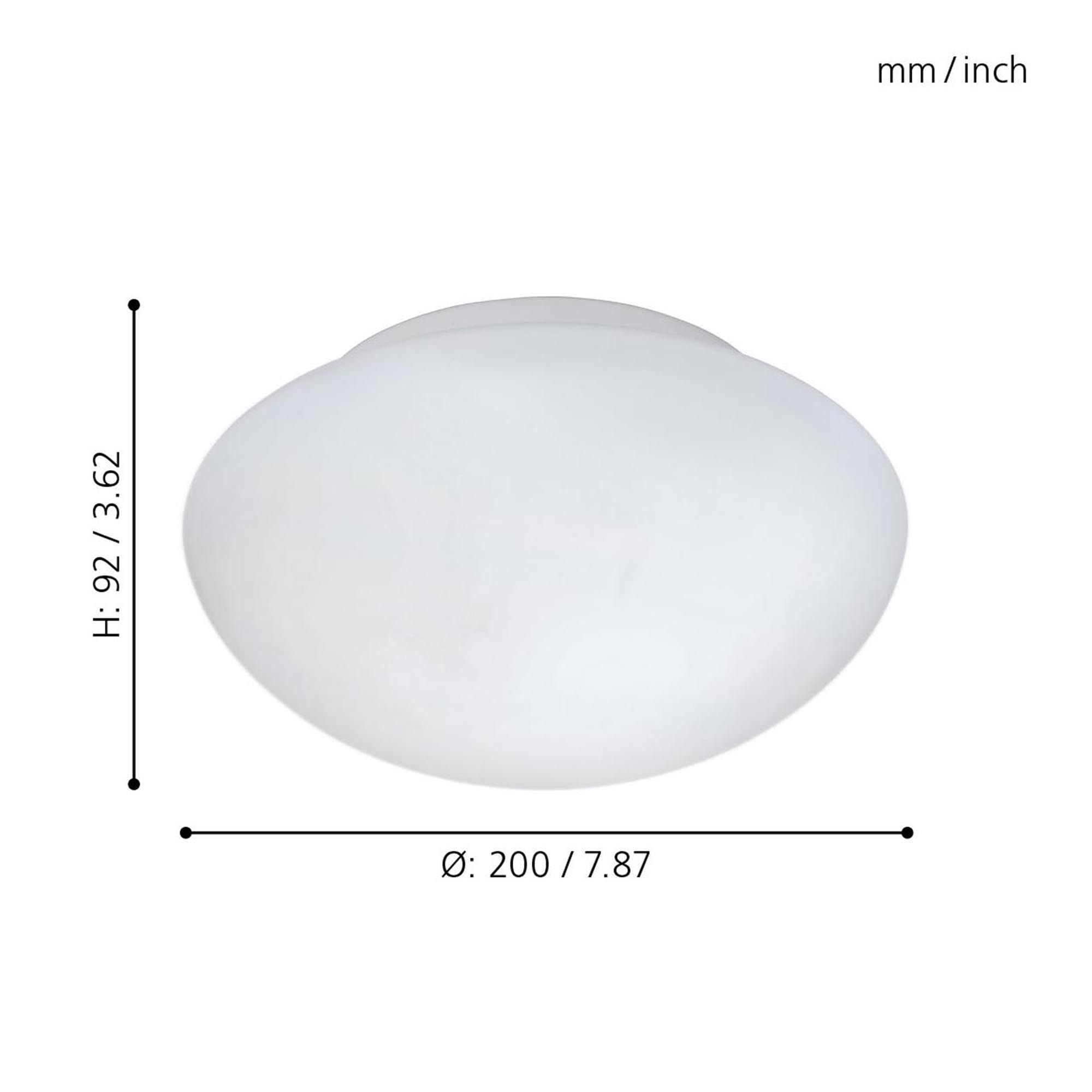 Plafonnier ELLA verre blanc Ø20cm