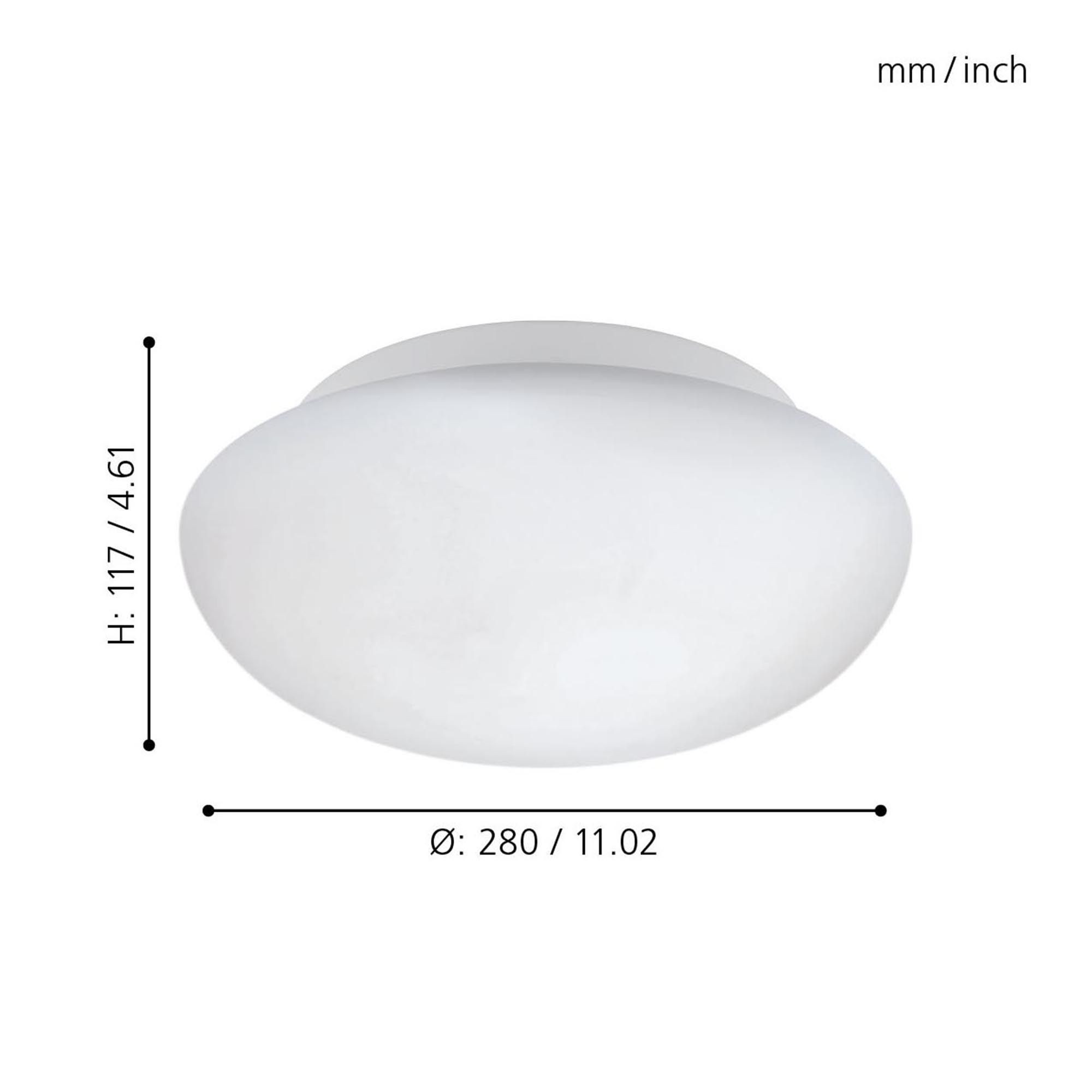 Plafonnier ELLA verre blanc Ø28cm