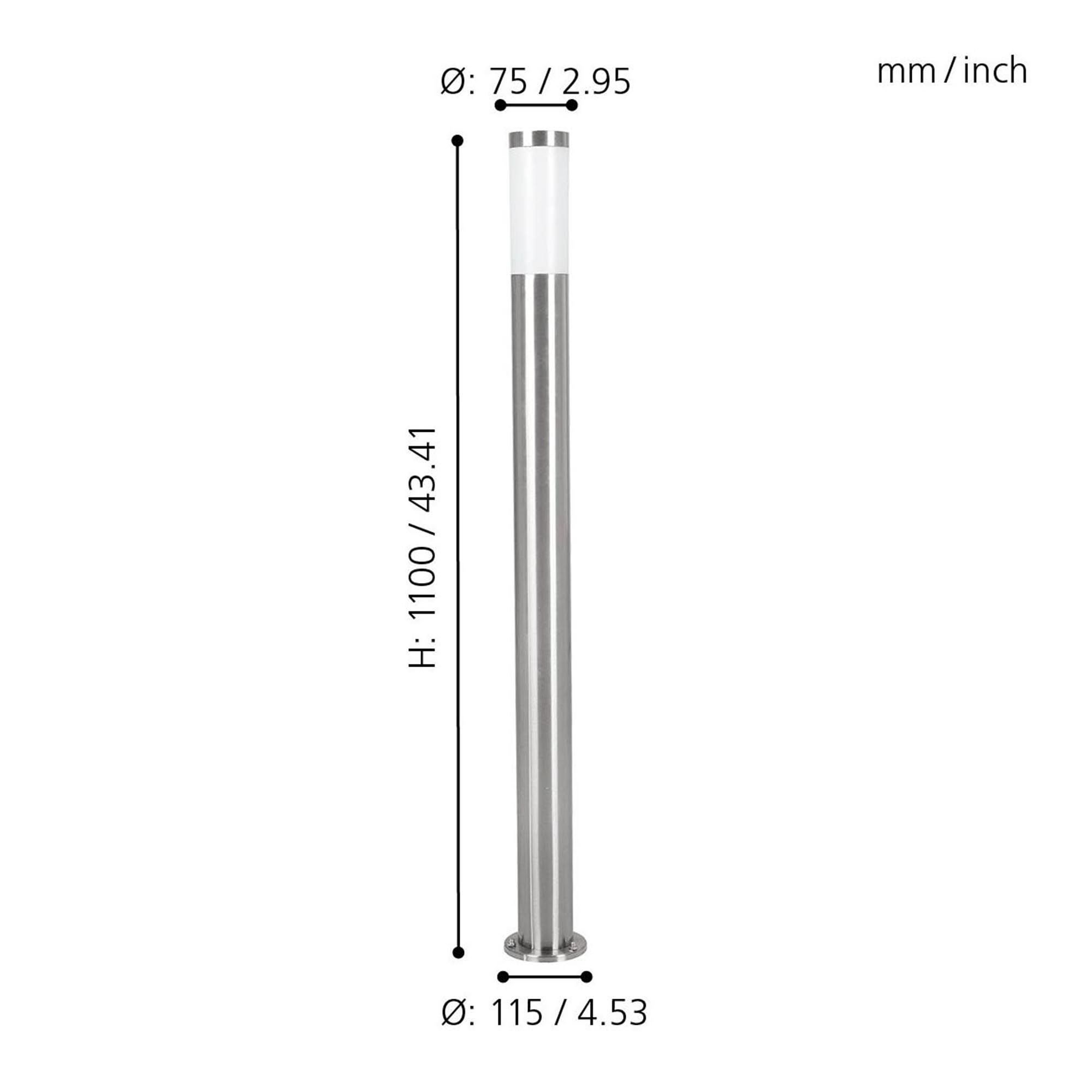 Potelet extérieur HELSINKI nickel H110cm