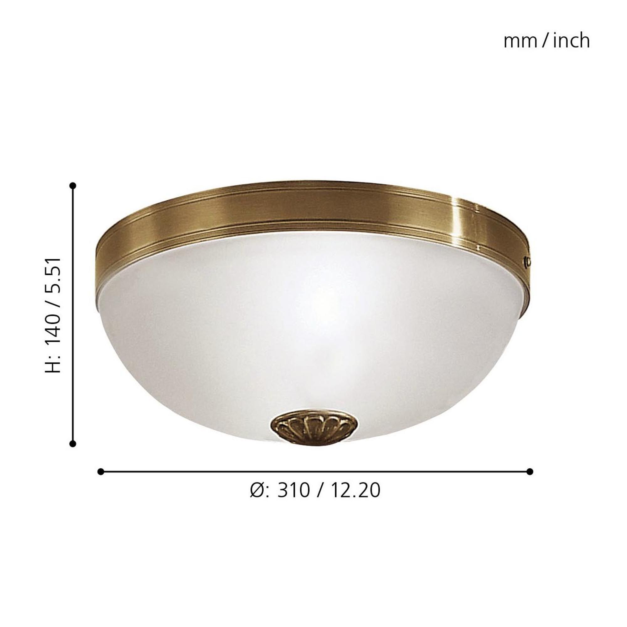 Plafonnier IMPERIAL verre/bronze Ø31cm