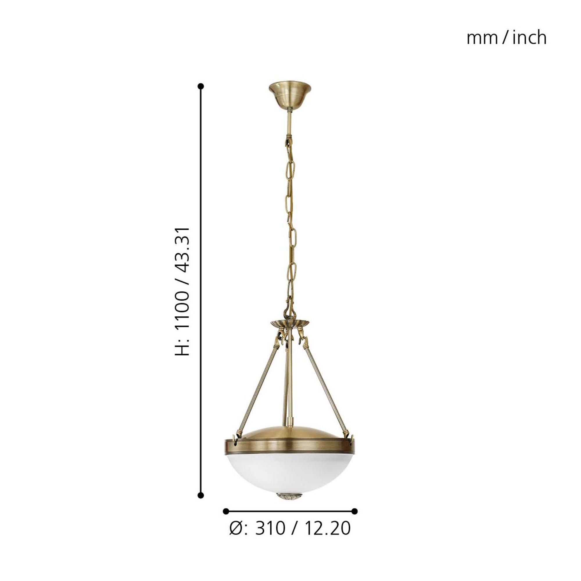Suspension SAVOY verr/bronze Ø31cm