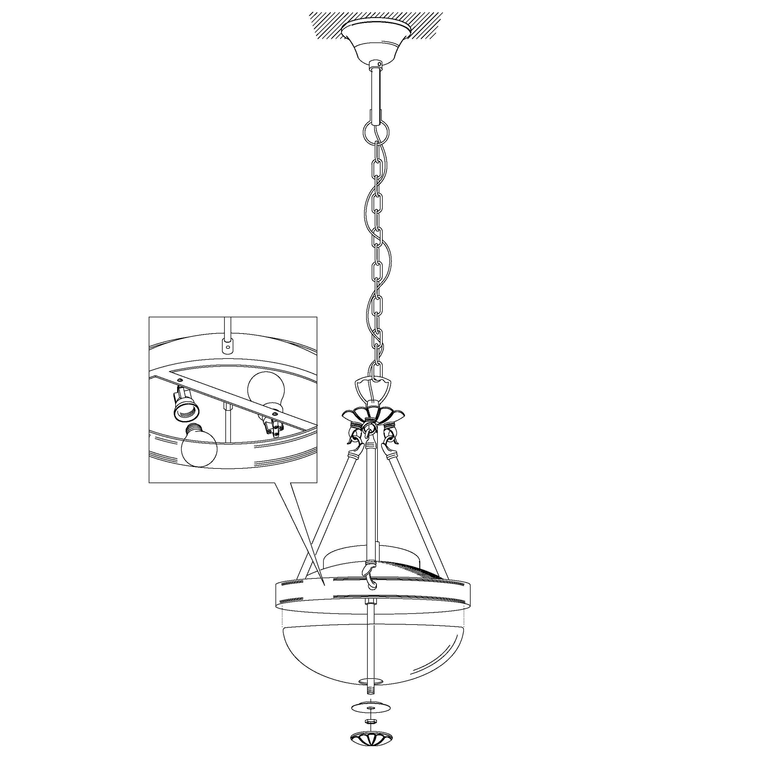 Suspension SAVOY verr/bronze Ø31cm