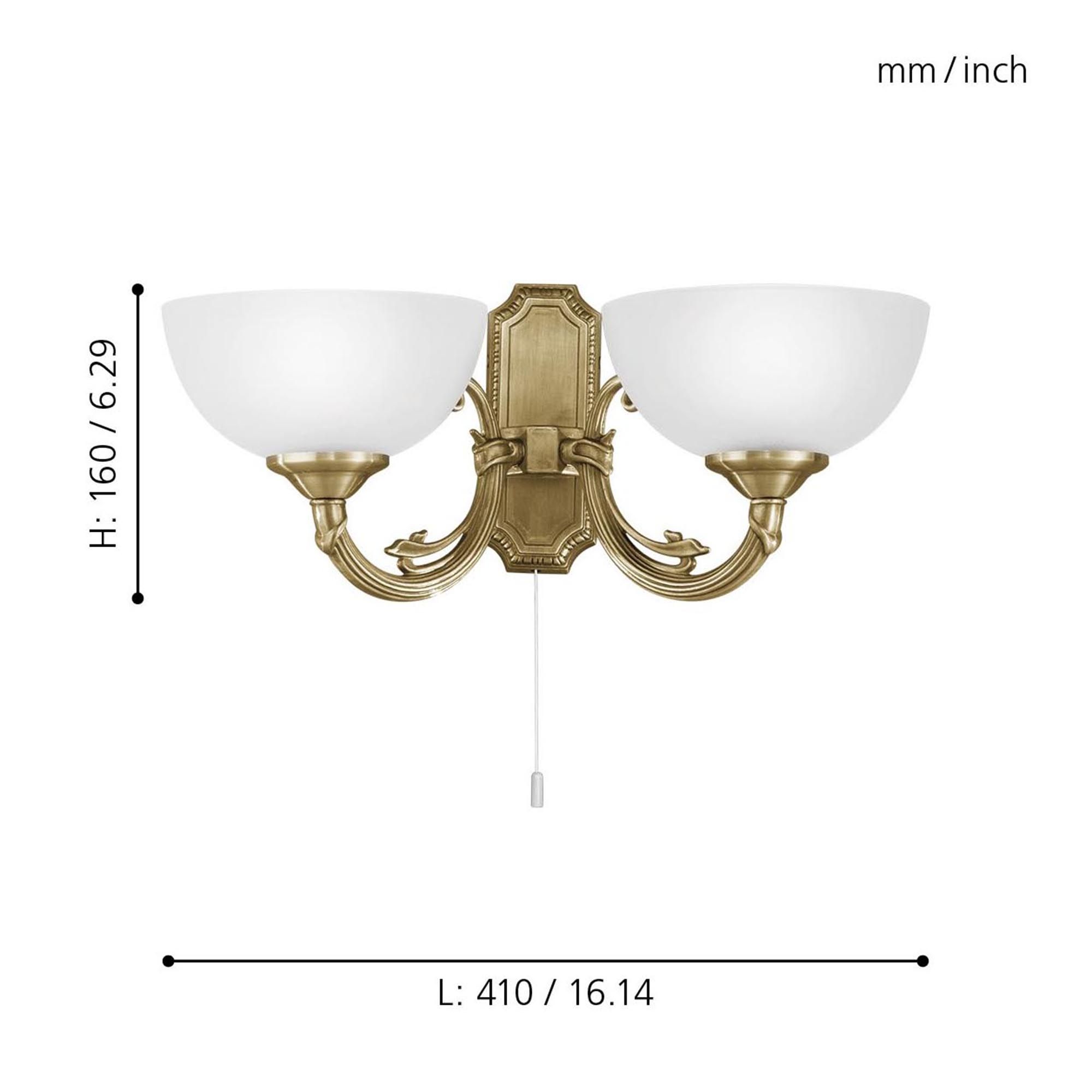Applique SAVOY verre/bronze H56cm
