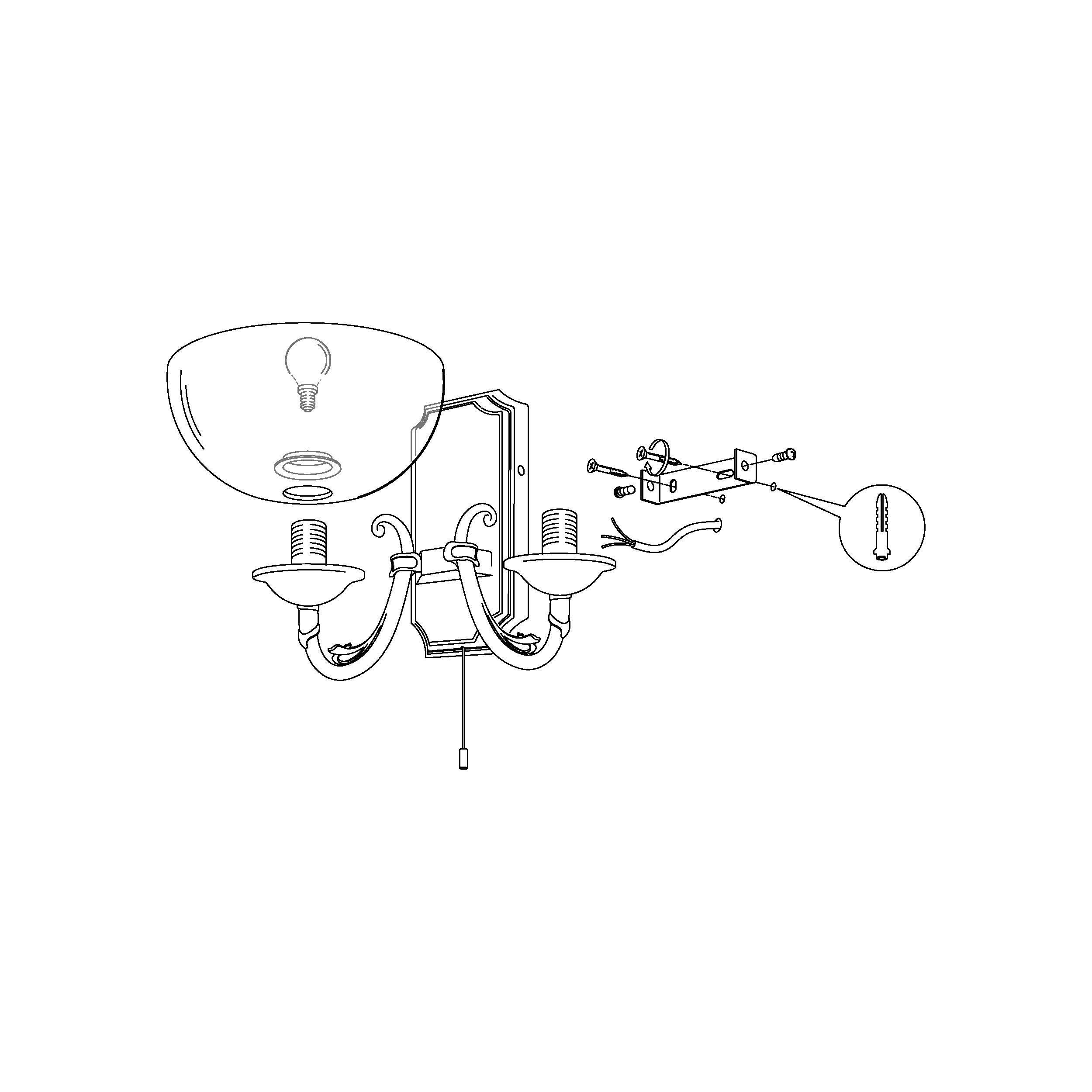 Applique SAVOY verre/bronze H56cm