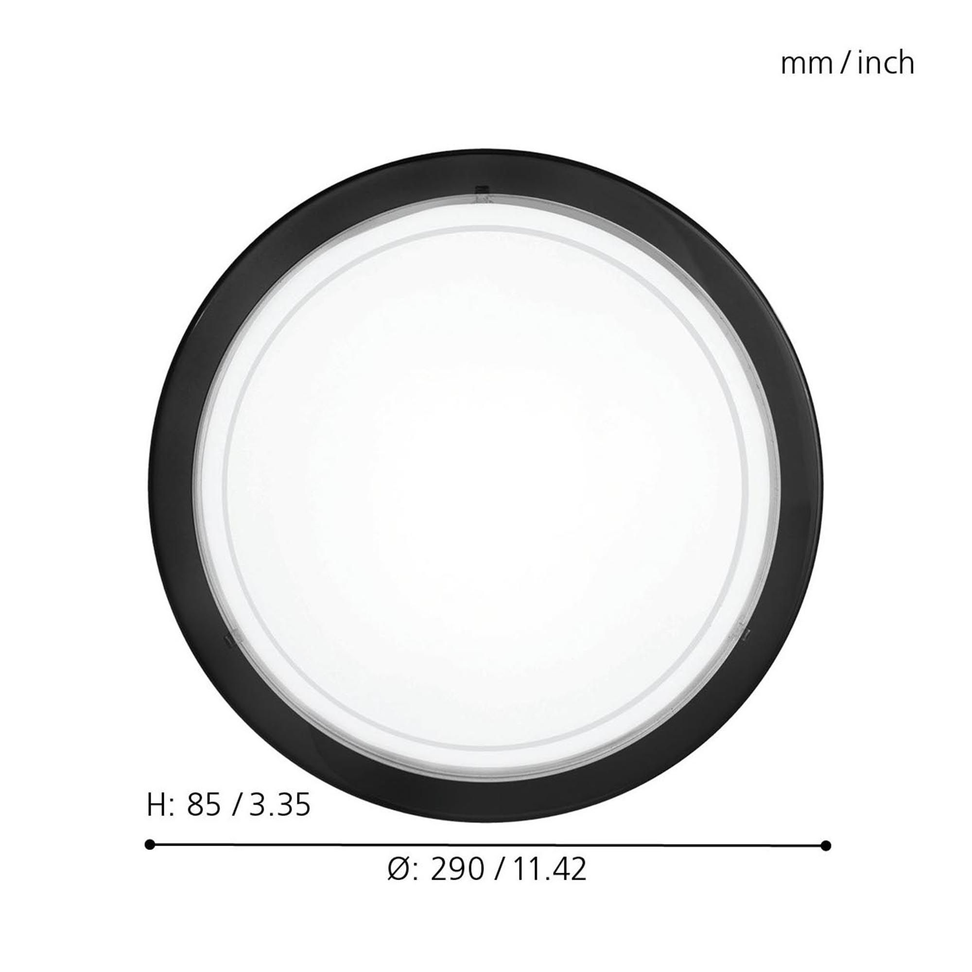 Applique PLANET 1 noir Ø29cm
