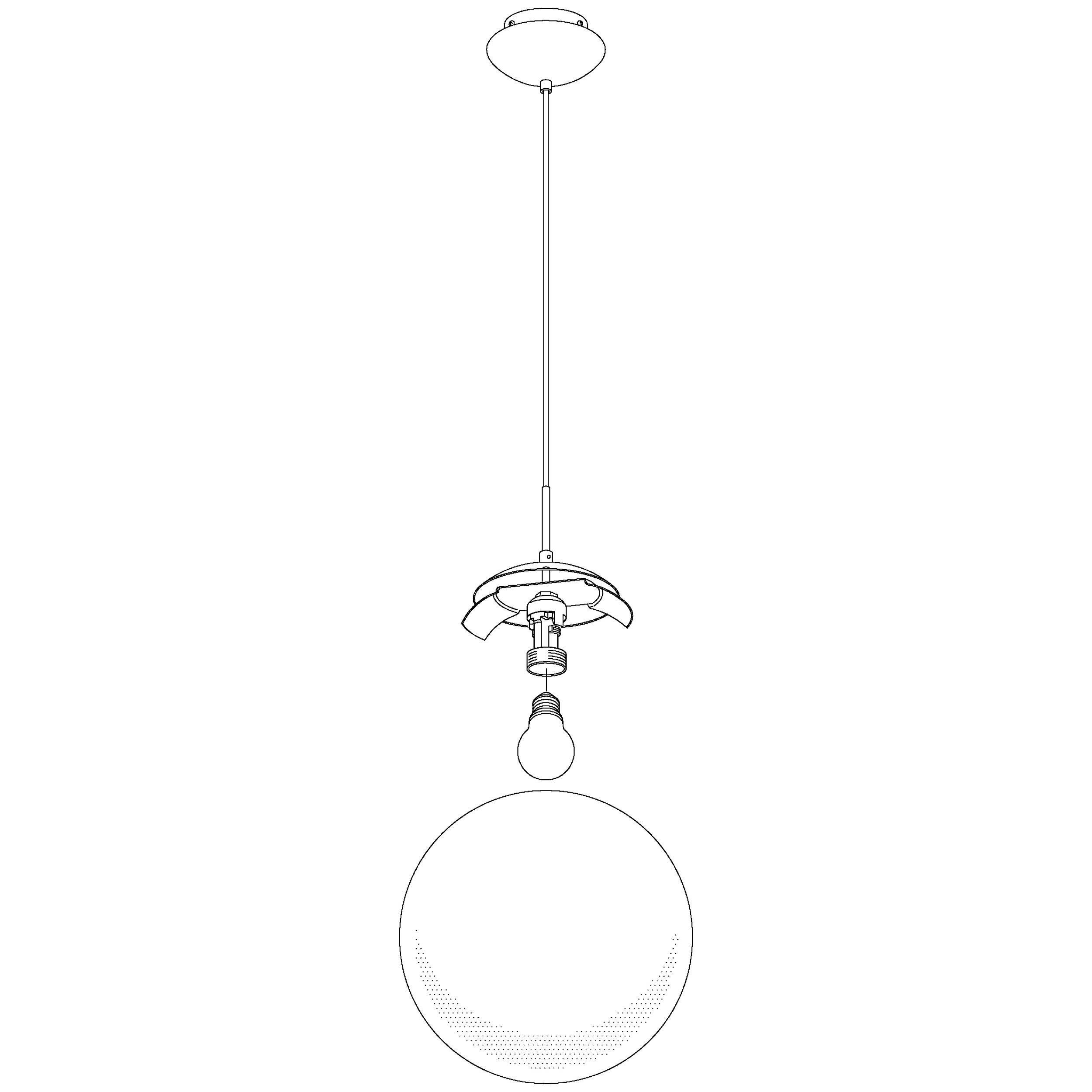Suspension RONDO verre blanc Ø20cm