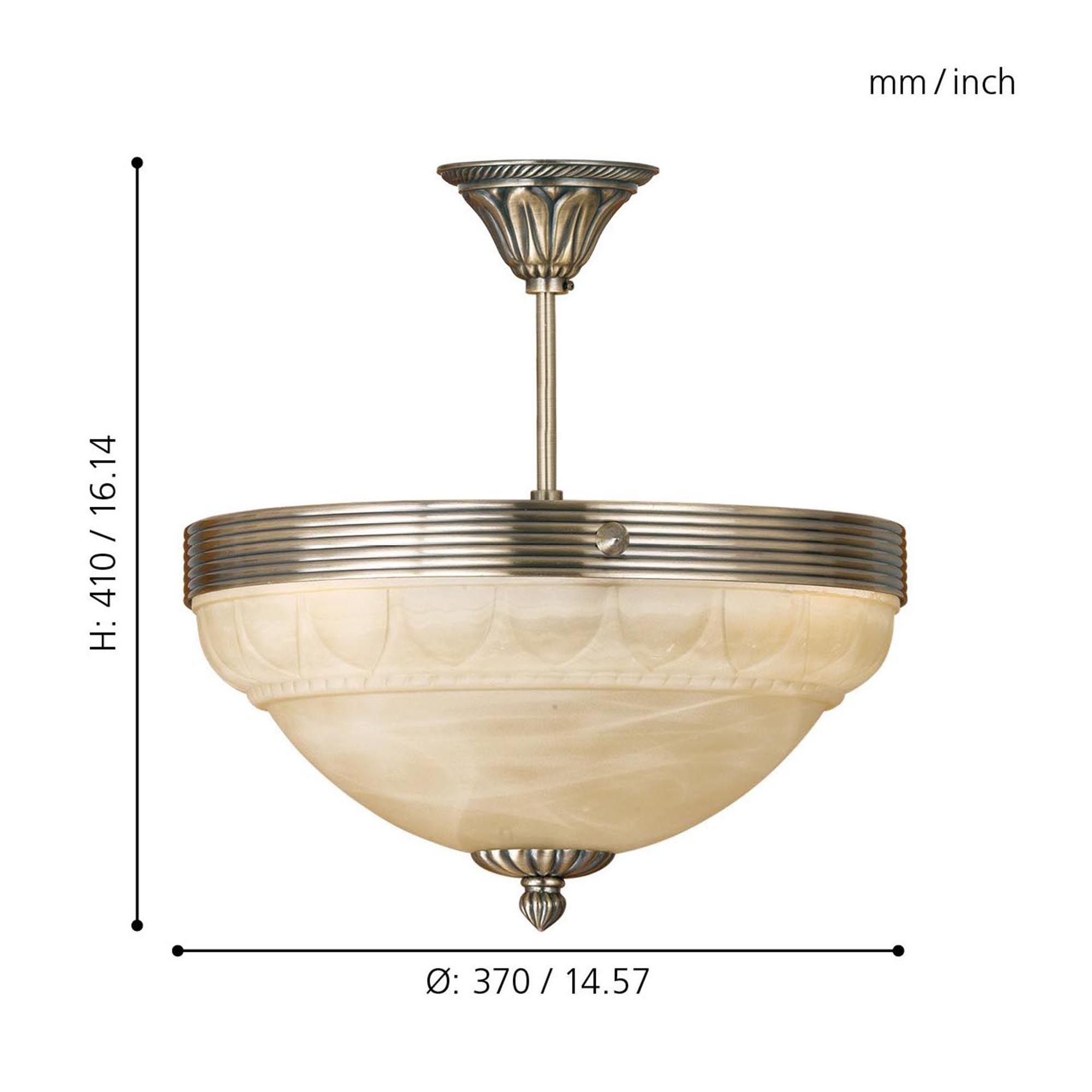 Plafonnier MARBELLA bronze Ø37cm
