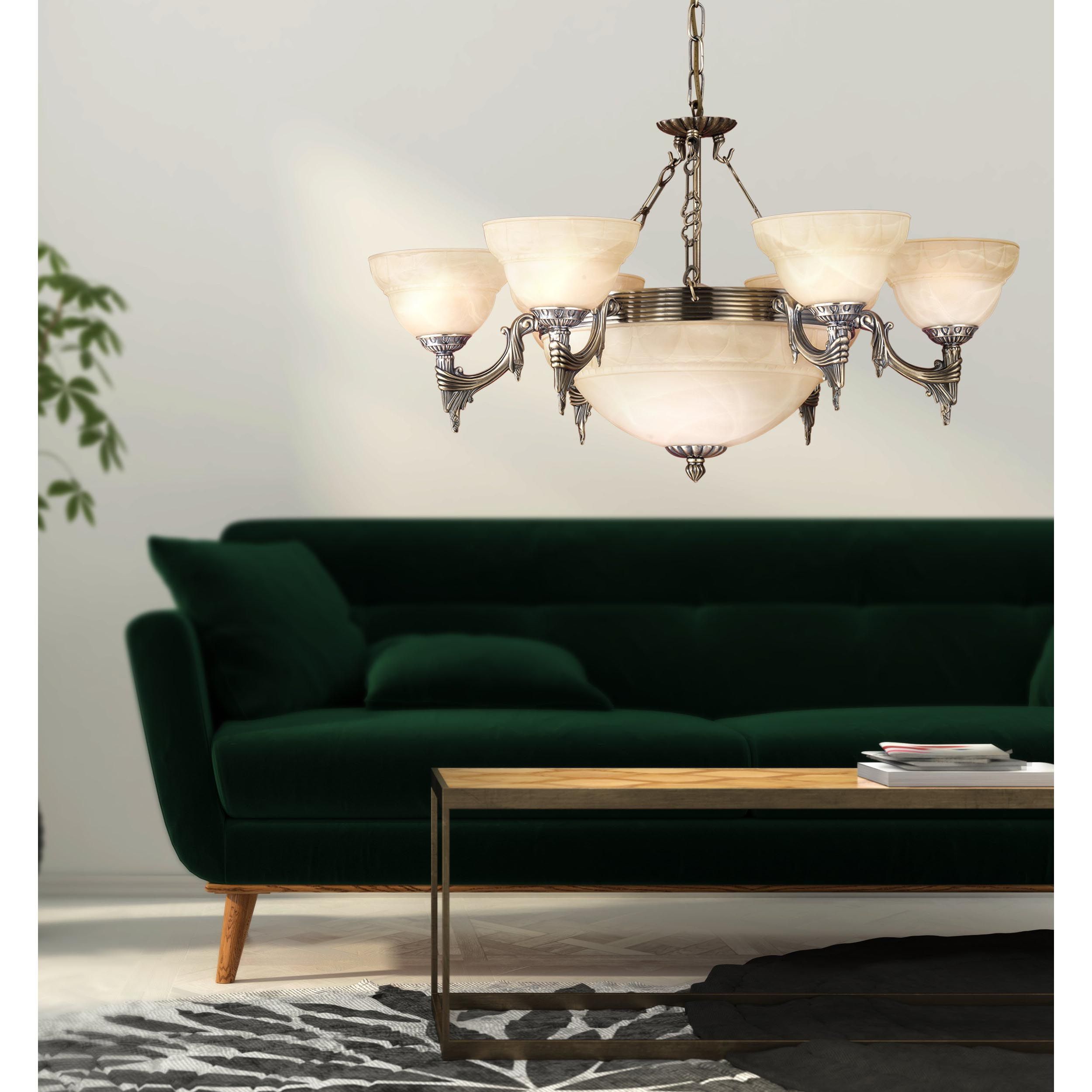 Lustre MARBELLA verre/bronze Ø74cm