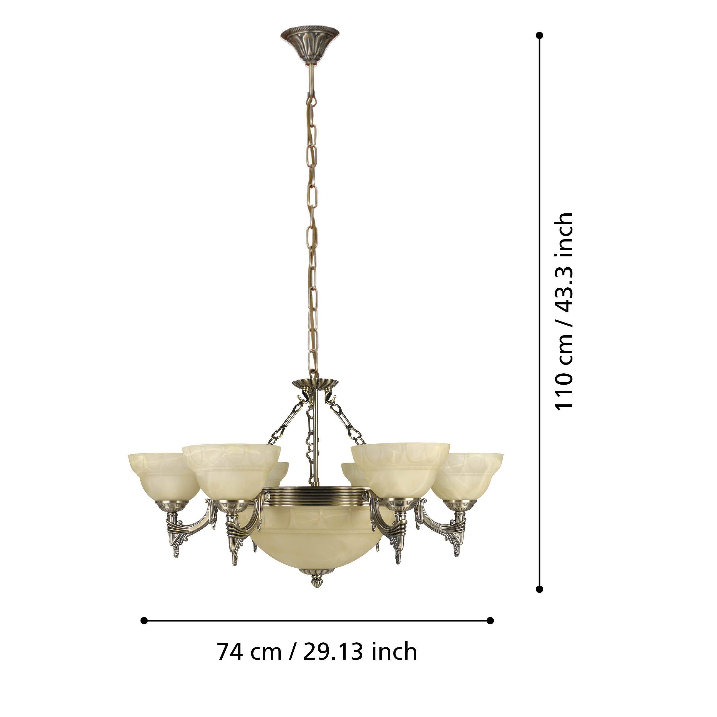 Lustre MARBELLA verre/bronze Ø74cm