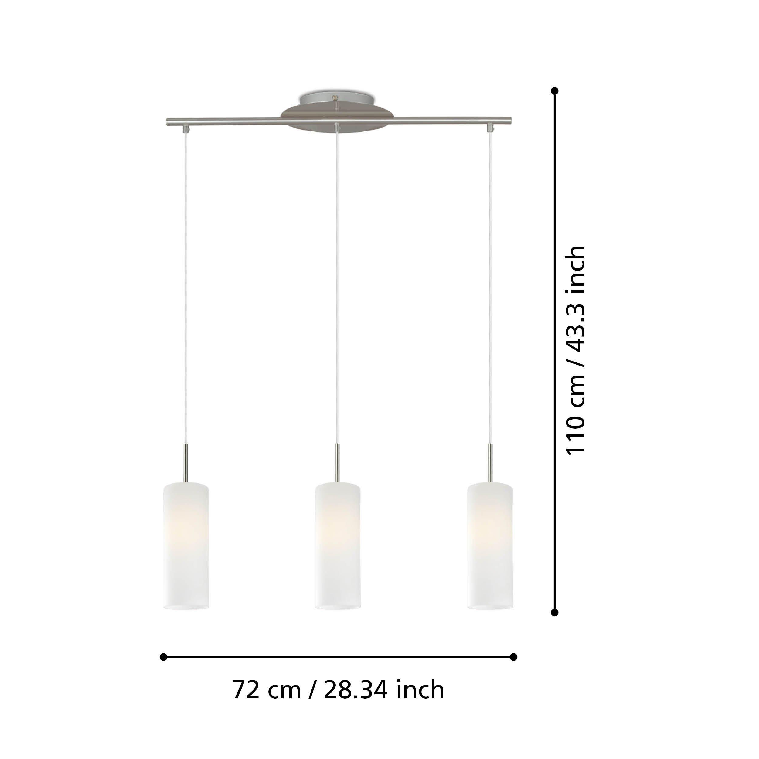 Suspension TROY 3 argenté Ø10,5cm