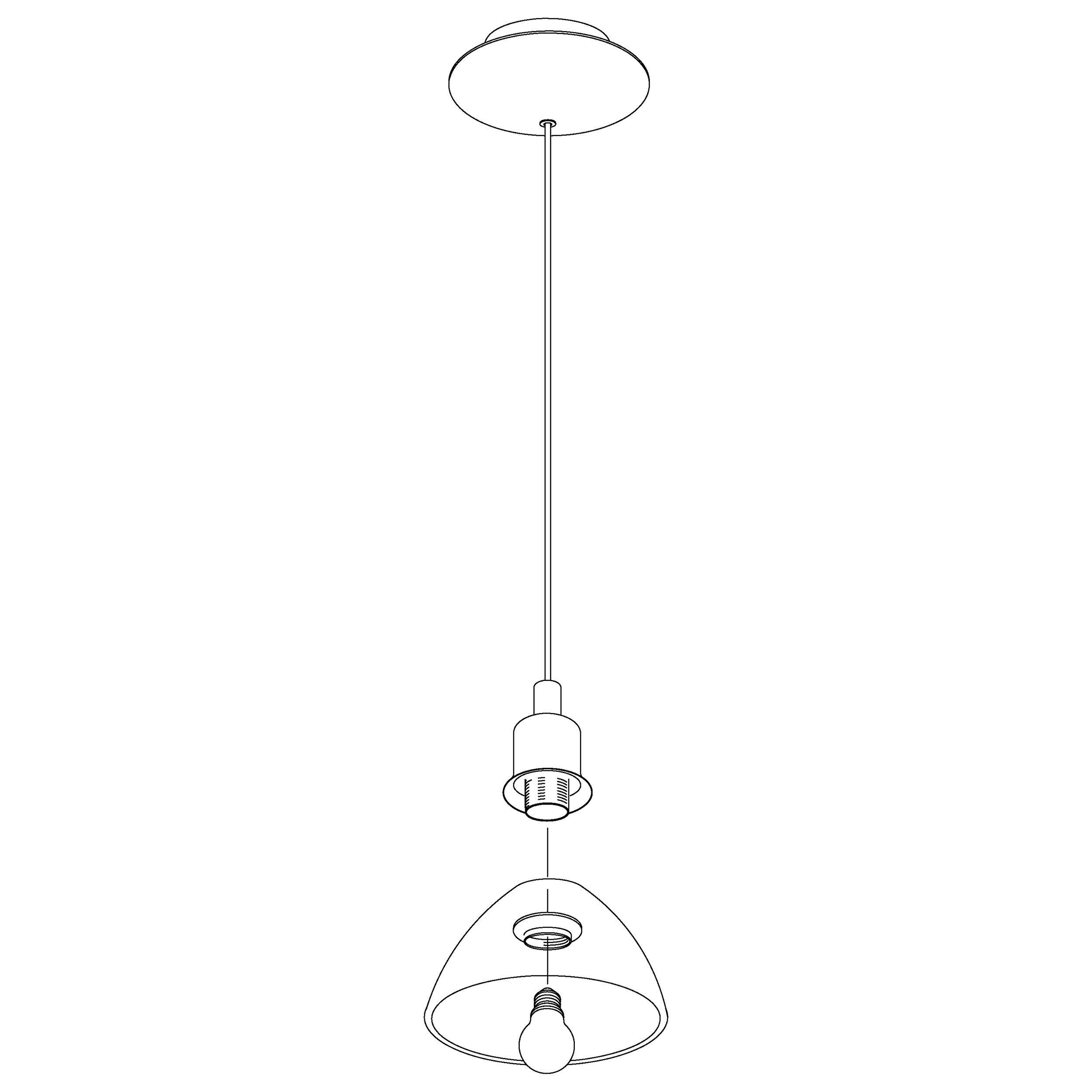 Suspension BRENDA verre nickel Ø19,5cm