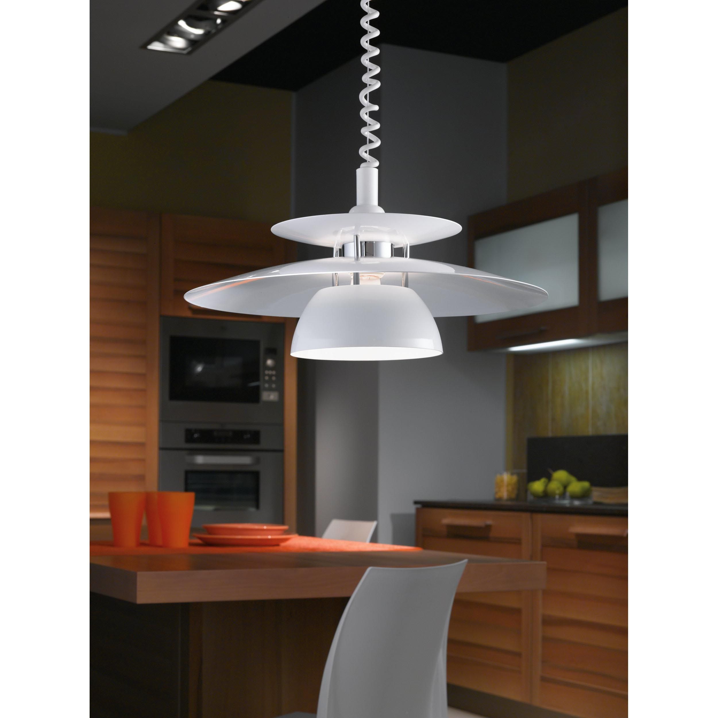 Suspension BRENDA verre blanc Ø43cm