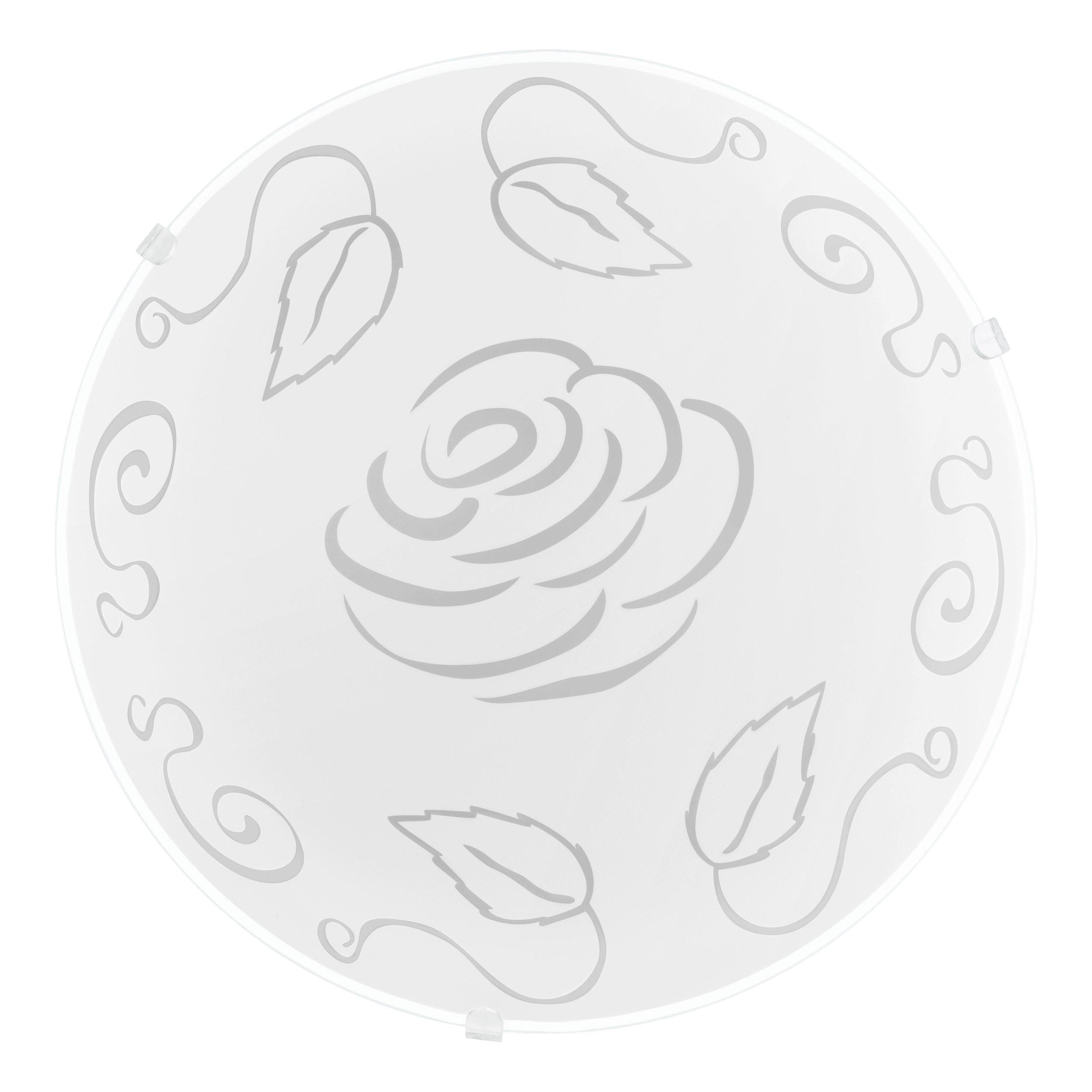 Applique MARS 1 verre motif rose Ø25cm