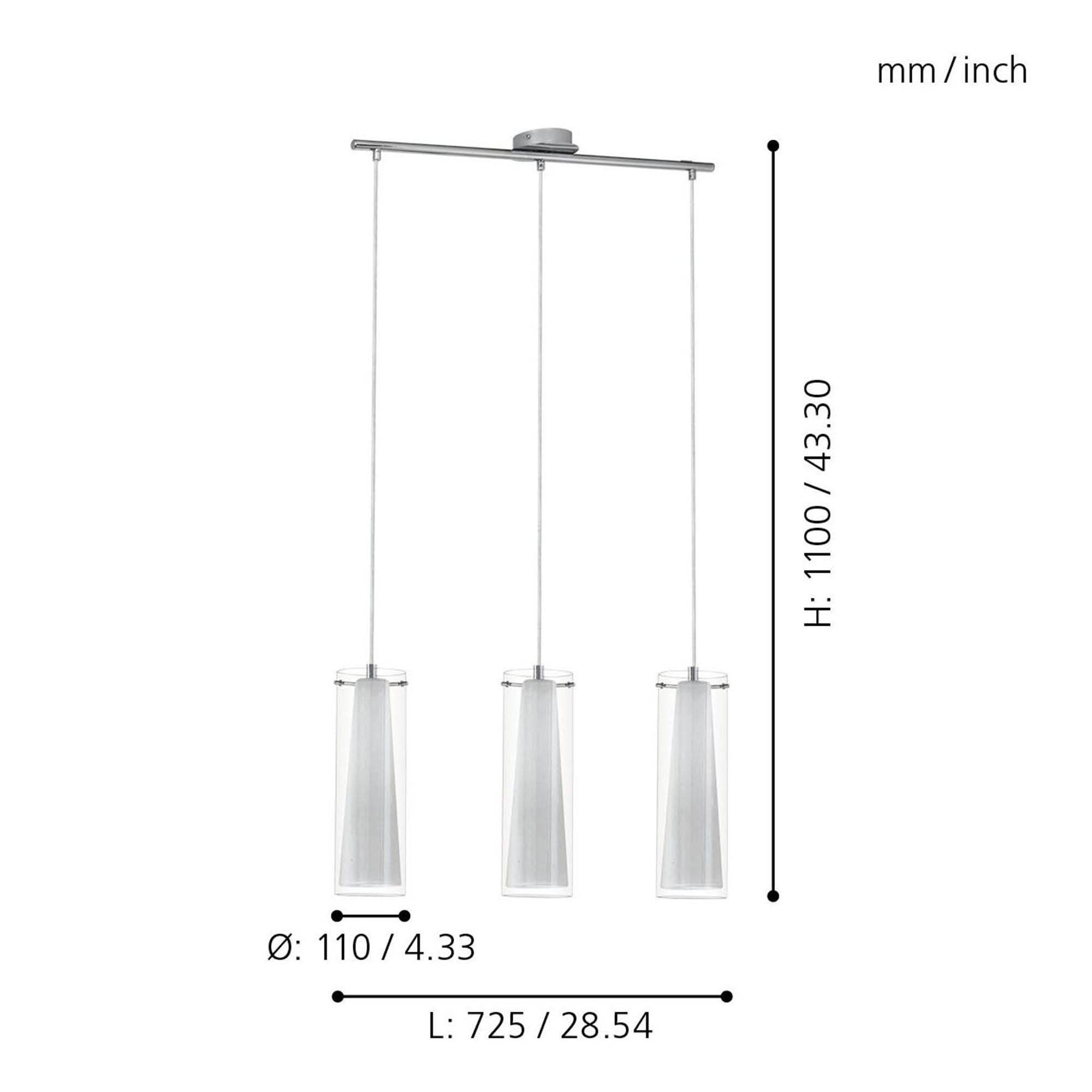 Suspension PINTO blanc L72,5cm