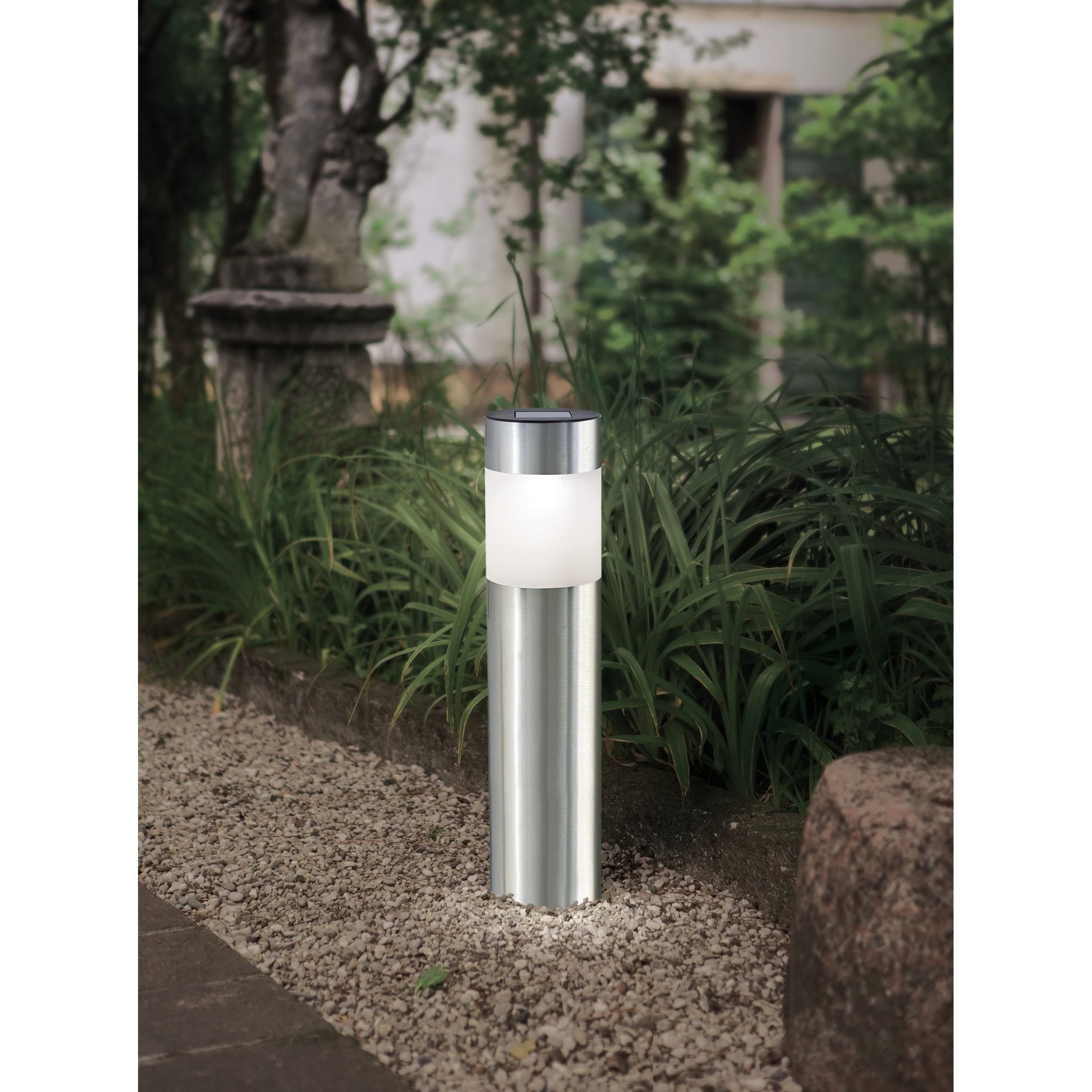 Set de 4 bornes extérieur à piquer LED Z_SOLAR nickel H28cm
