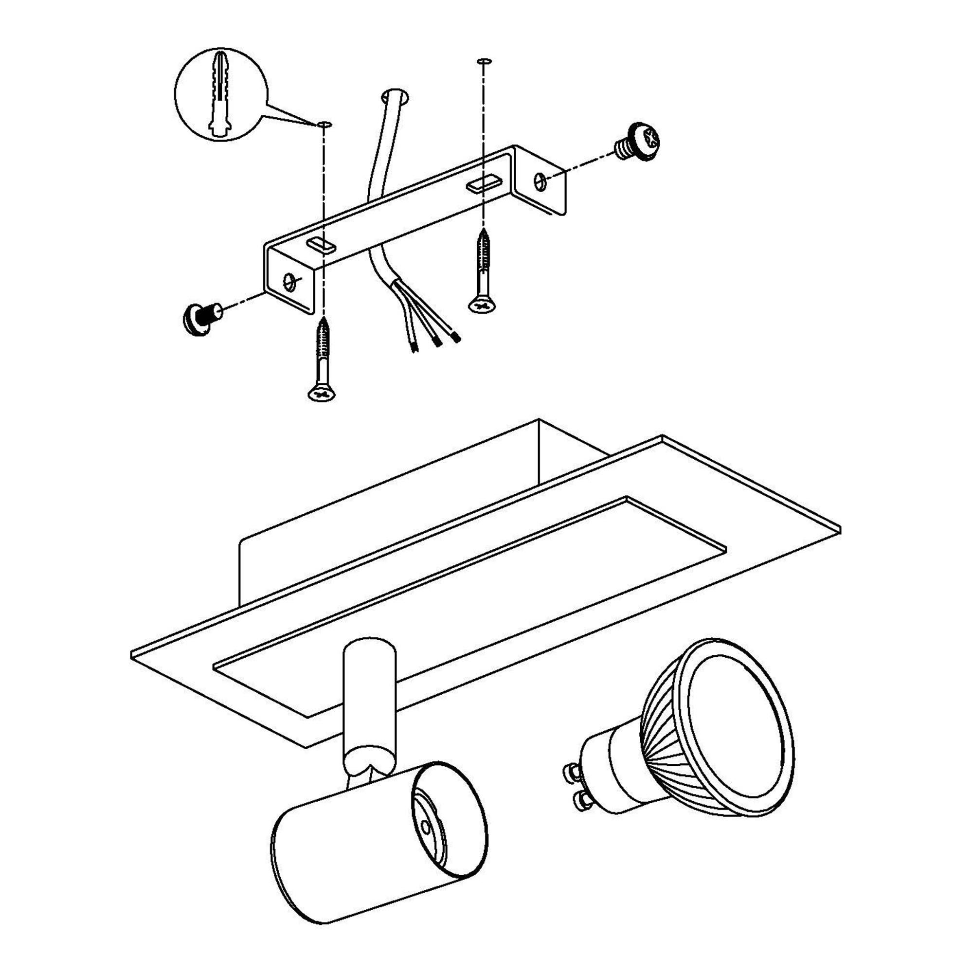 Spot ROTTELO acier mat H6cm
