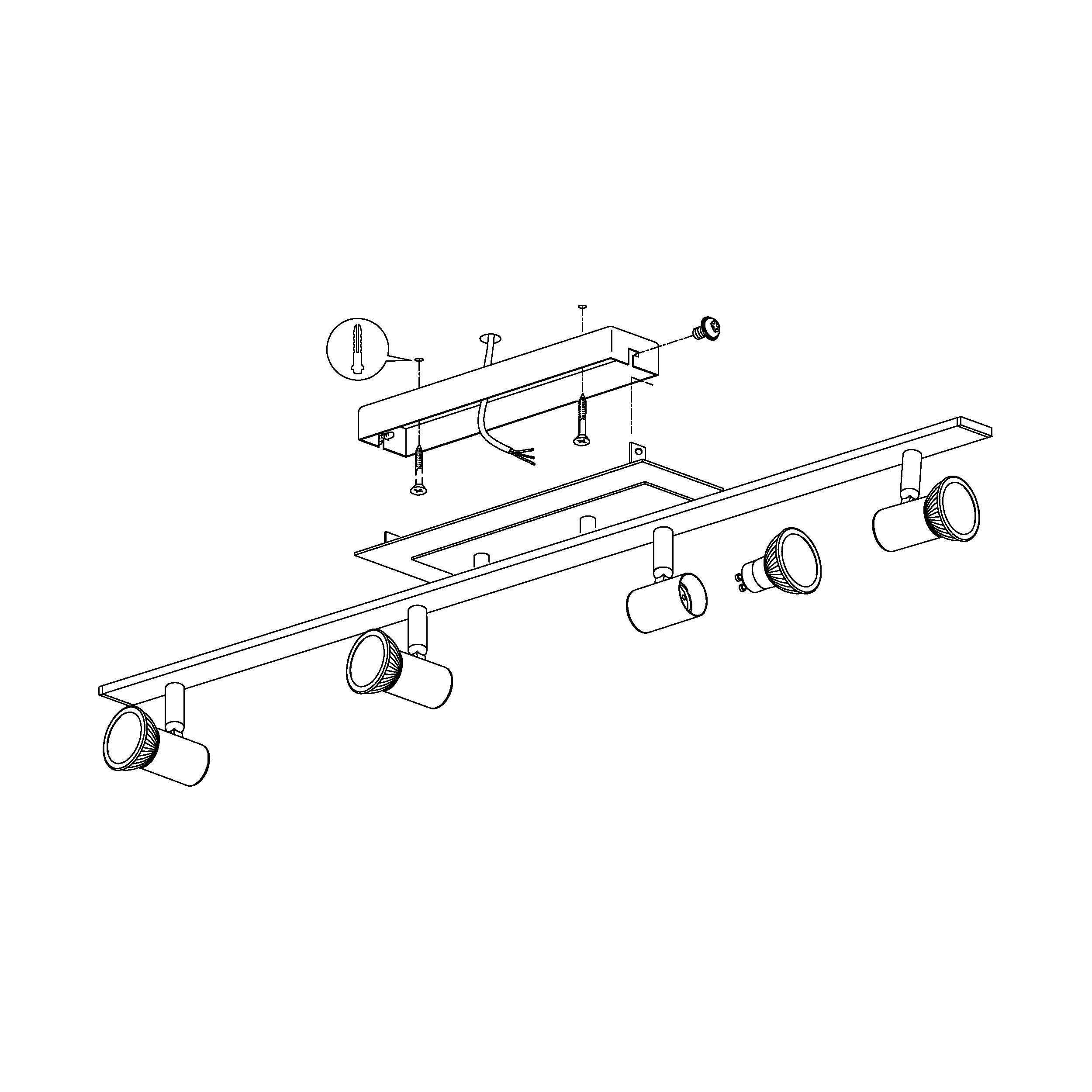 Réglette ROTTELO gris mat L78cm