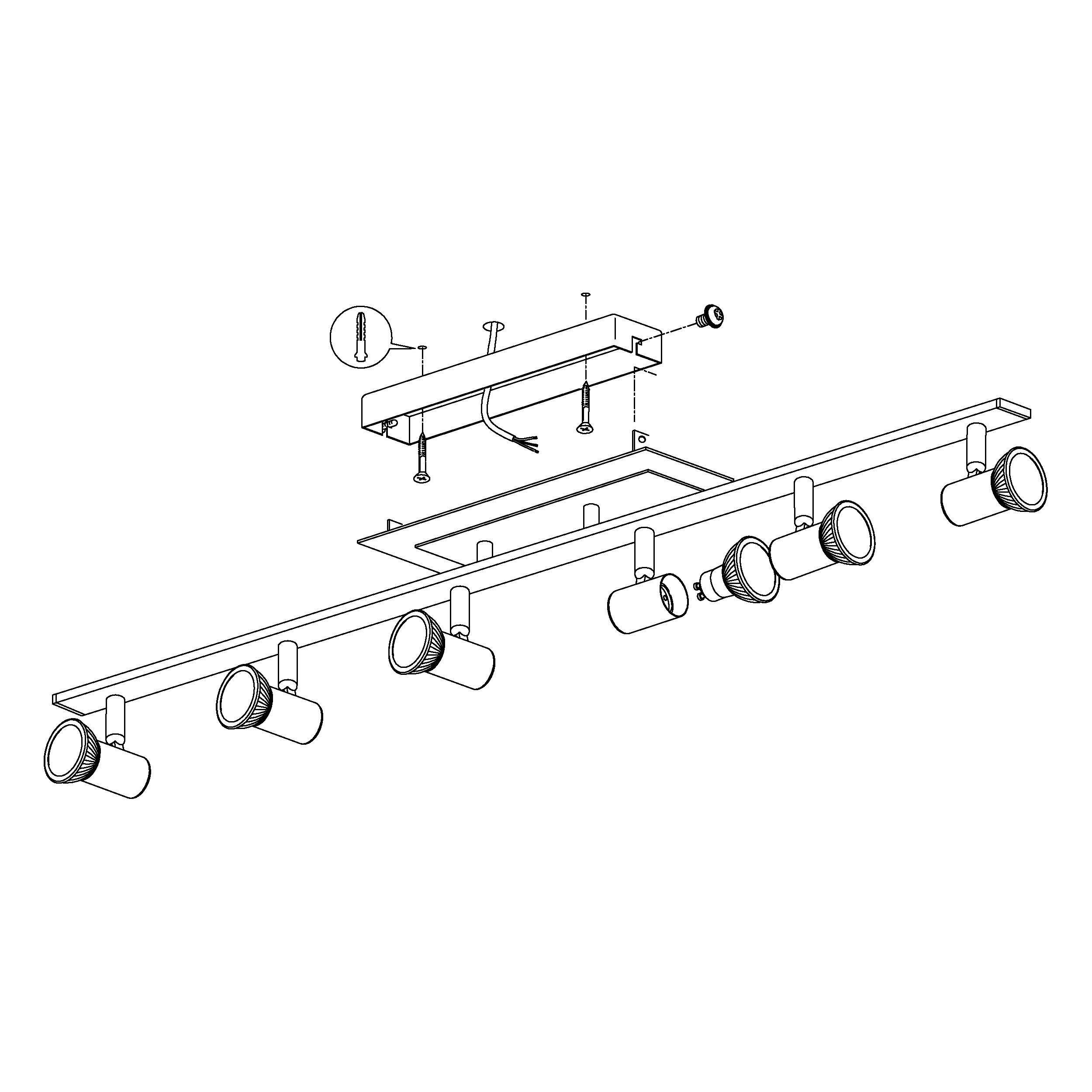 Réglette ROTTELO gris mat L116cm