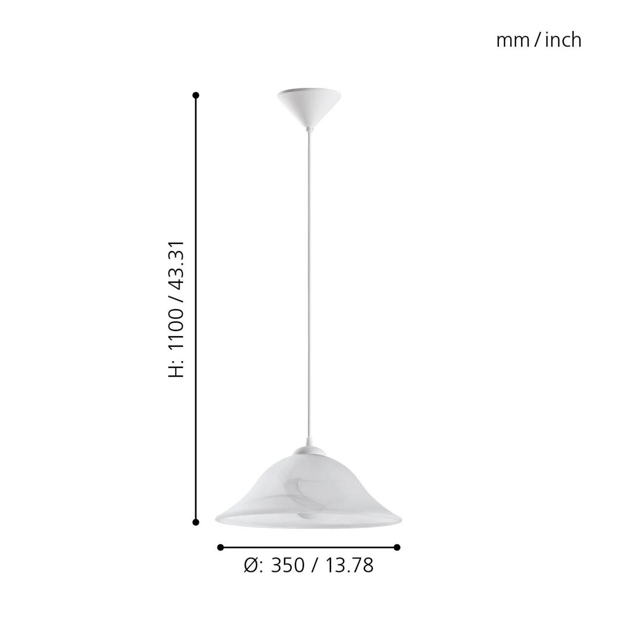 Suspension ALBANY blanc Ø35cm