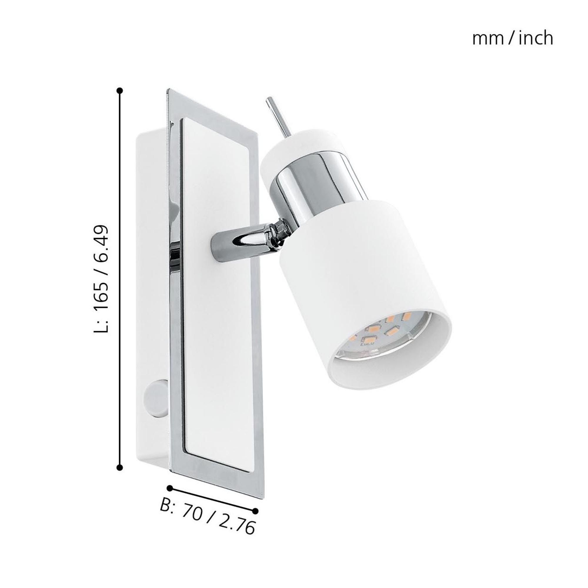 Spot DAVIDA argenté L16,5cm