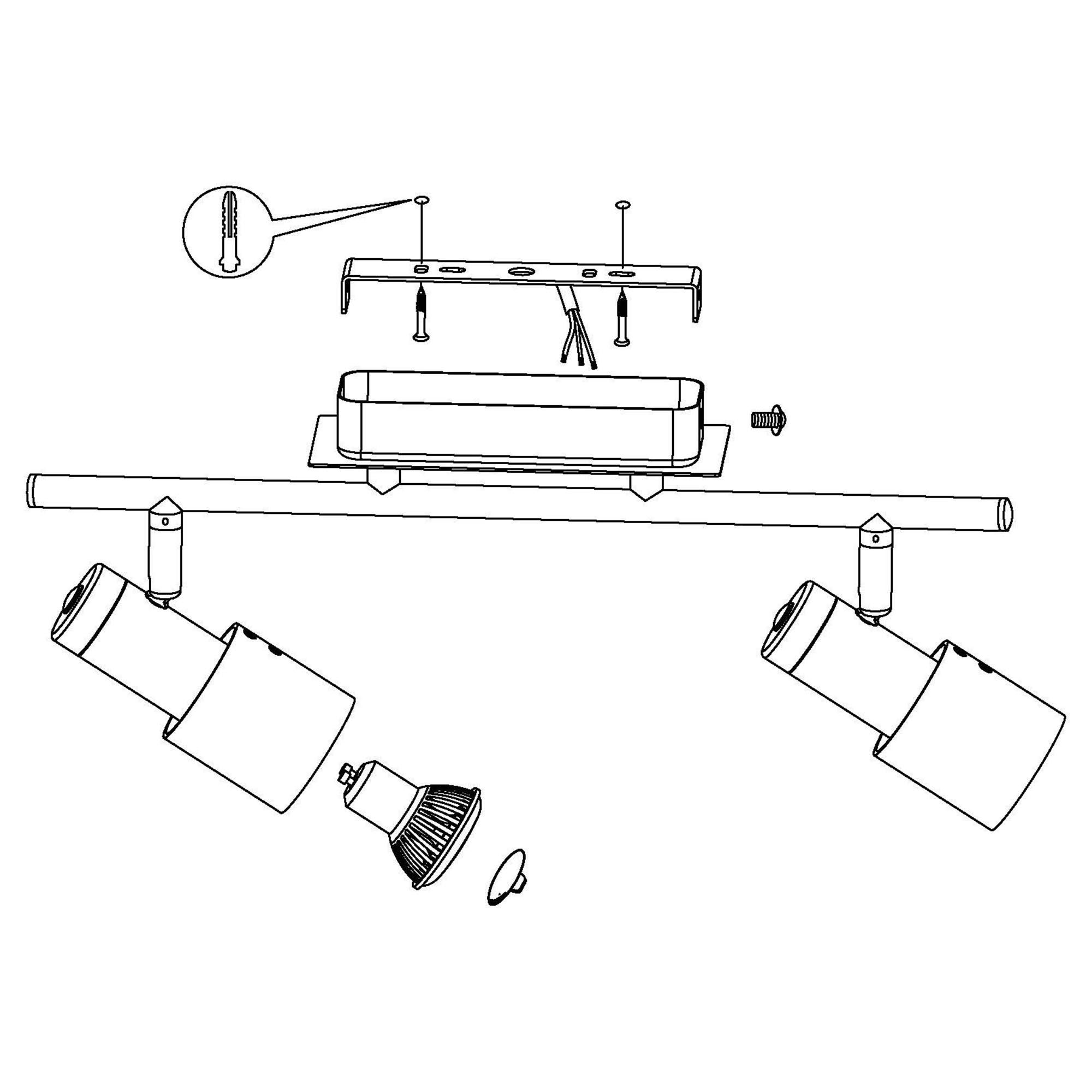 Réglette DAVIDA argenté L39cm
