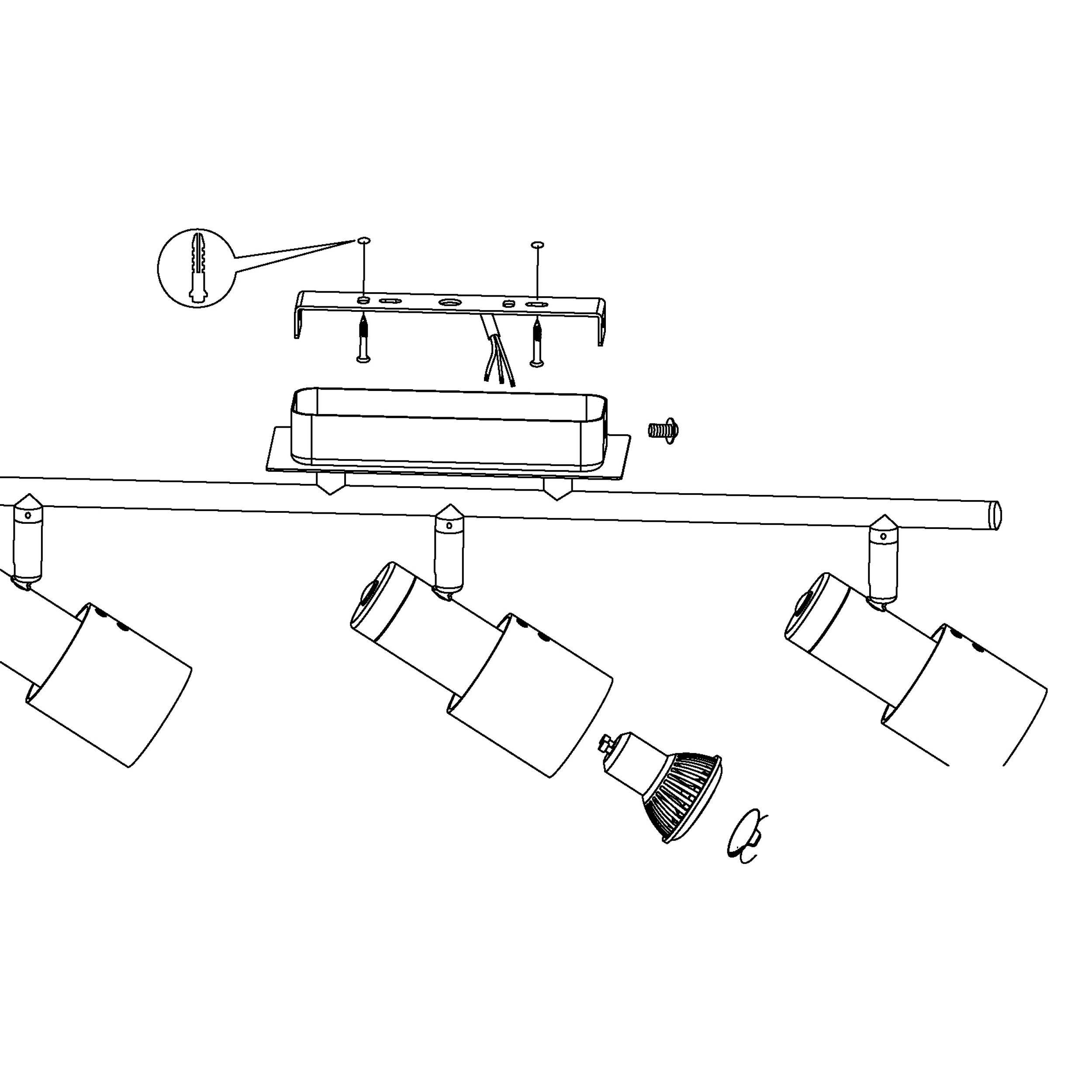 Réglette DAVIDA argenté L58cm