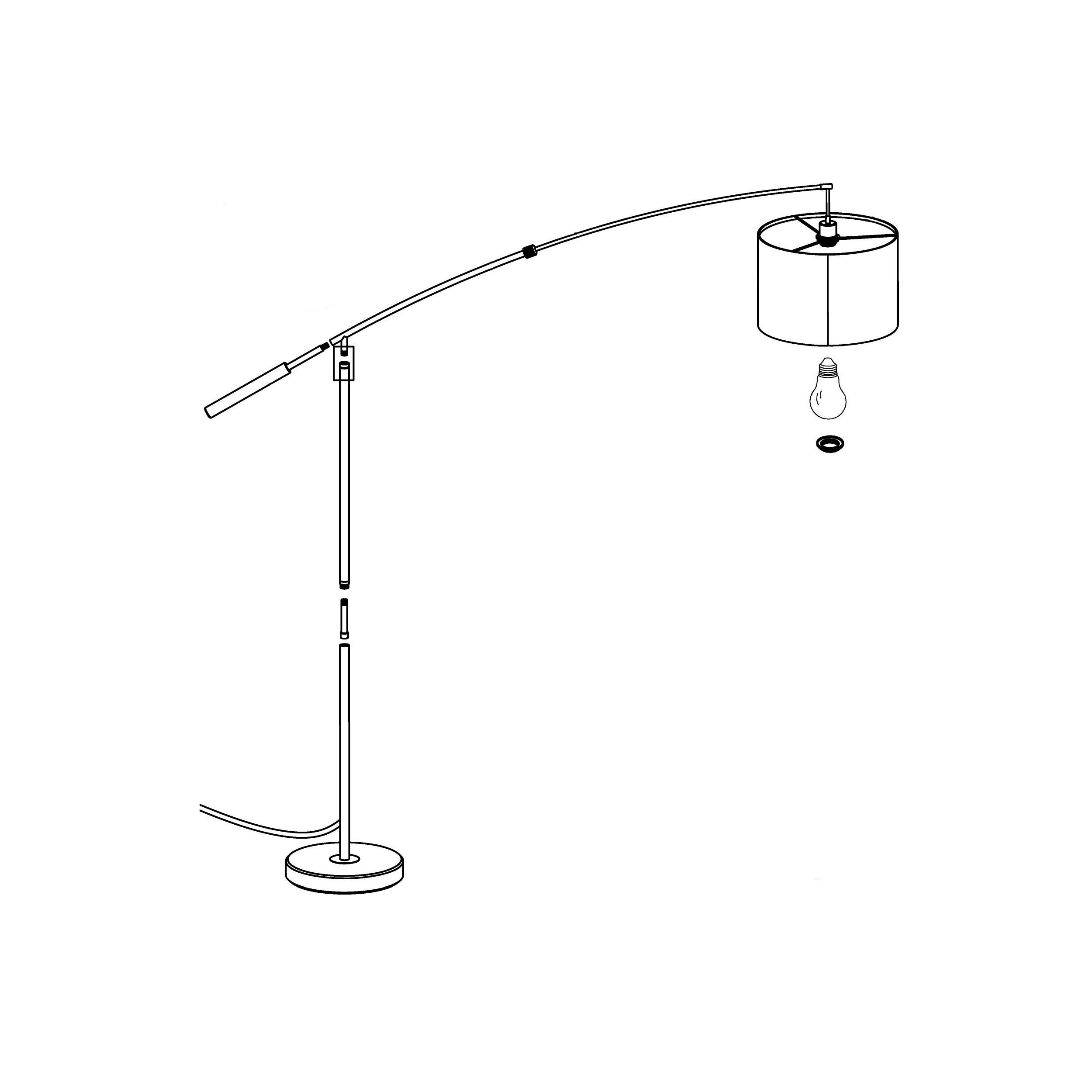Lampadaire NADINA nickel H179cm