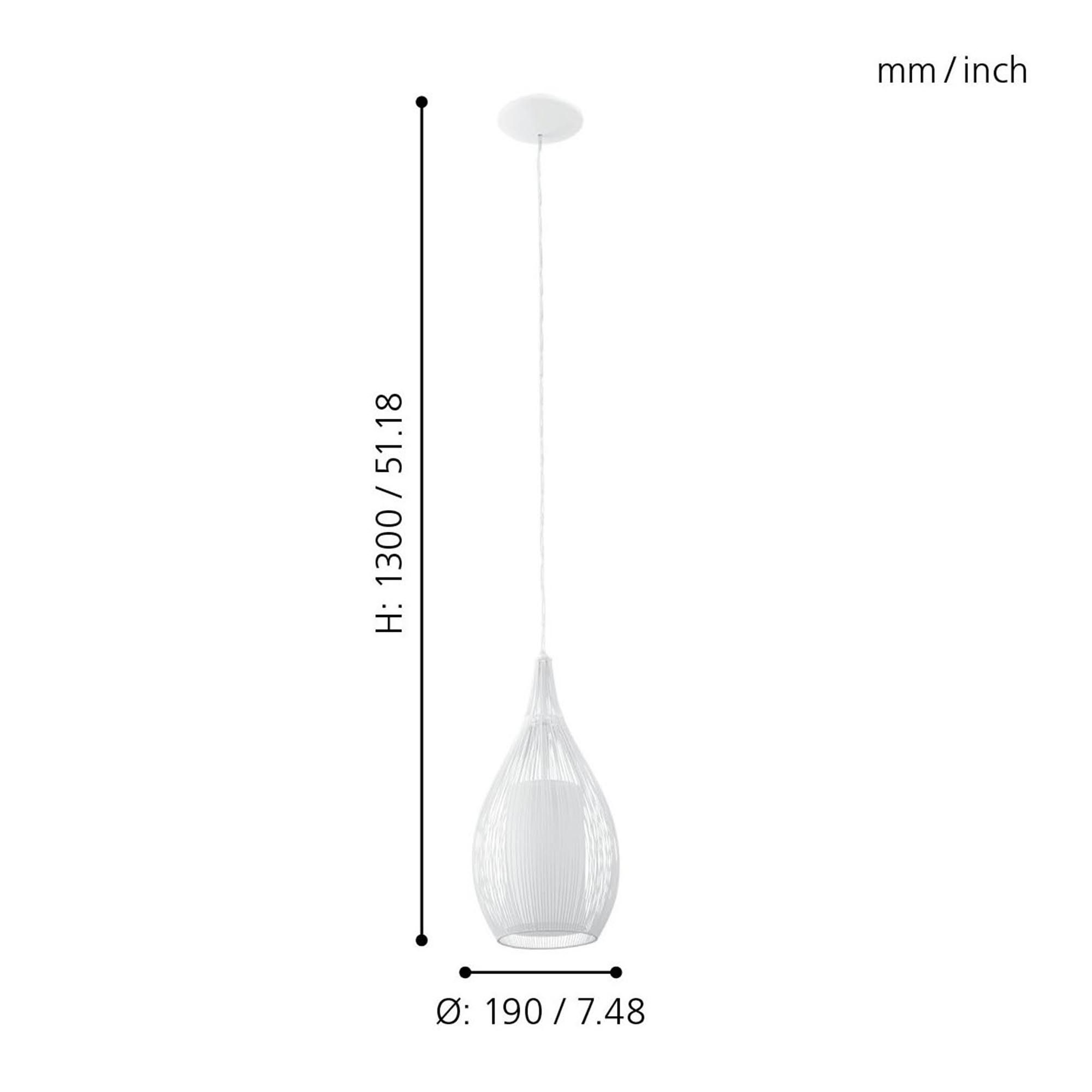 Suspension RAZONI blanc H130cm