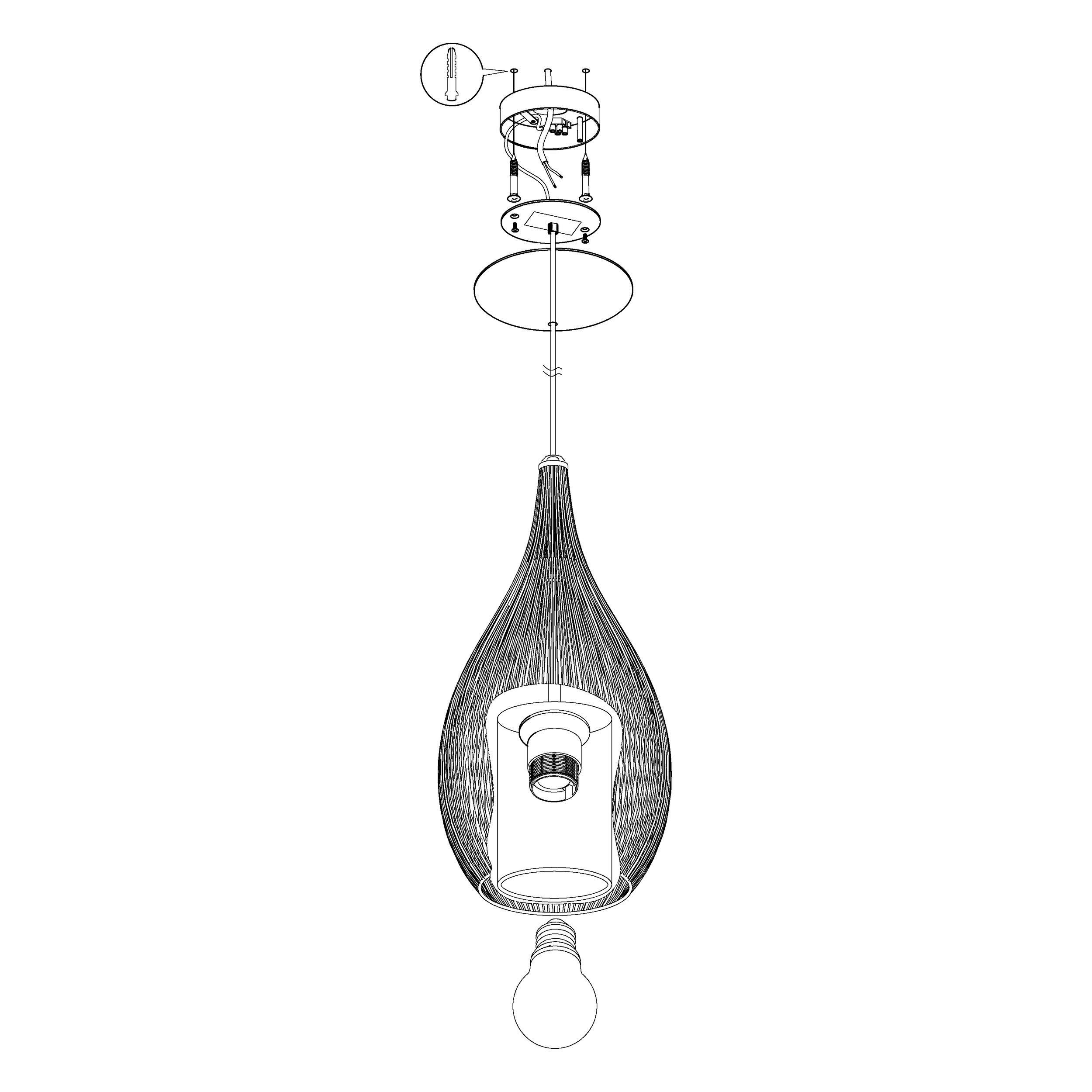 Suspension RAZONI blanc H130cm