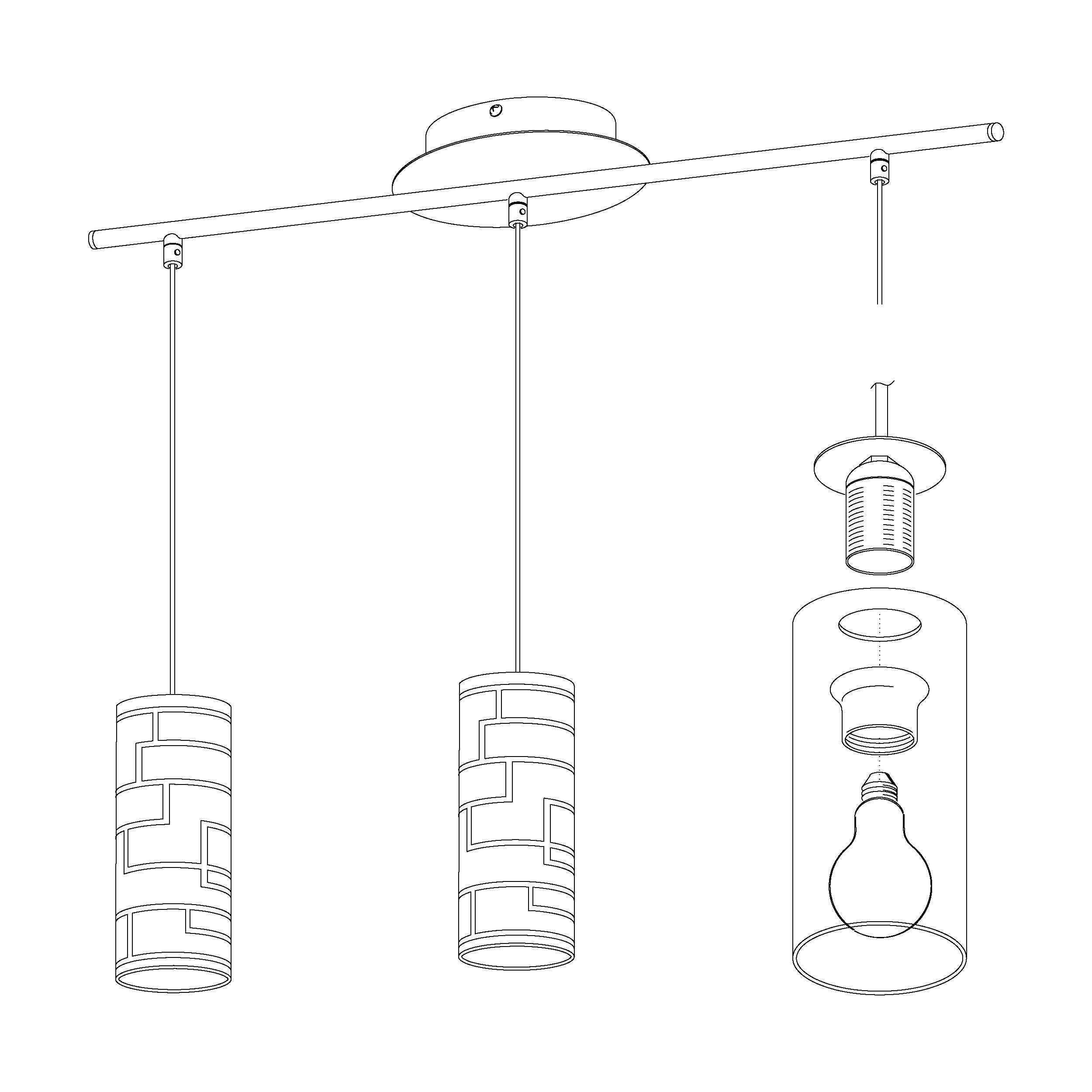 Suspension BAYMAN verre chromé H110cm