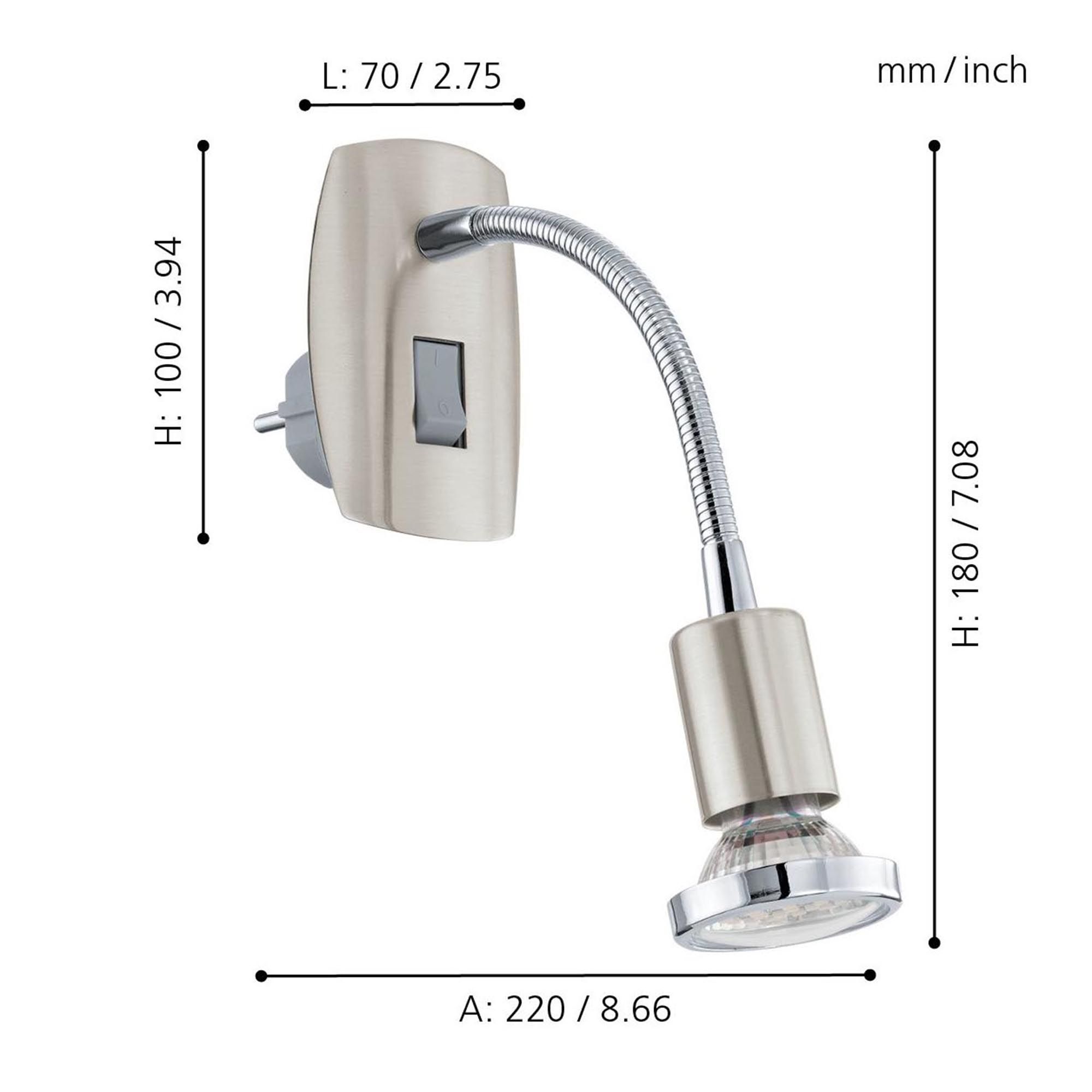 Plafonnier MINI 4 gris mat L7cm
