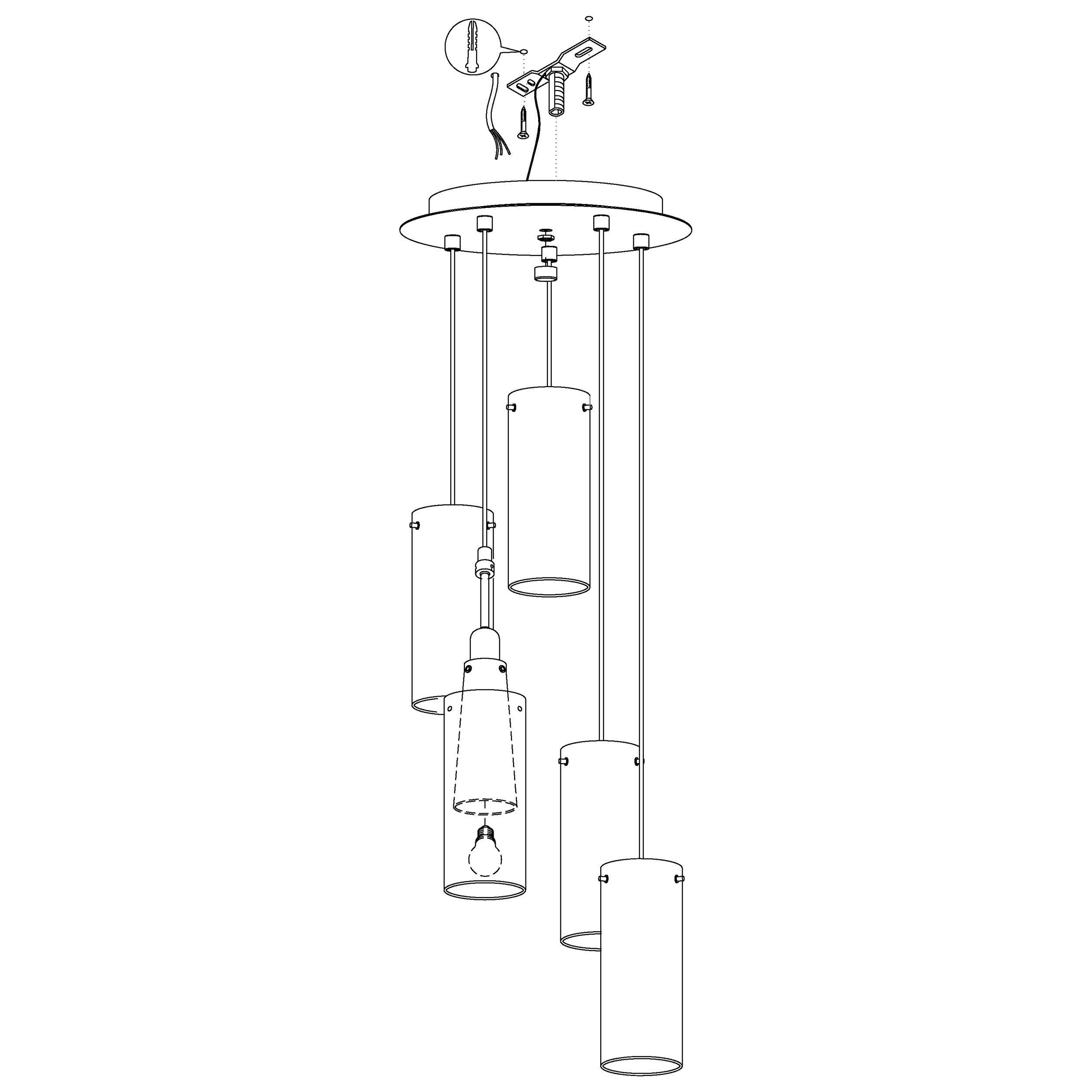 Suspension PINTO verre opalin Ø50cm