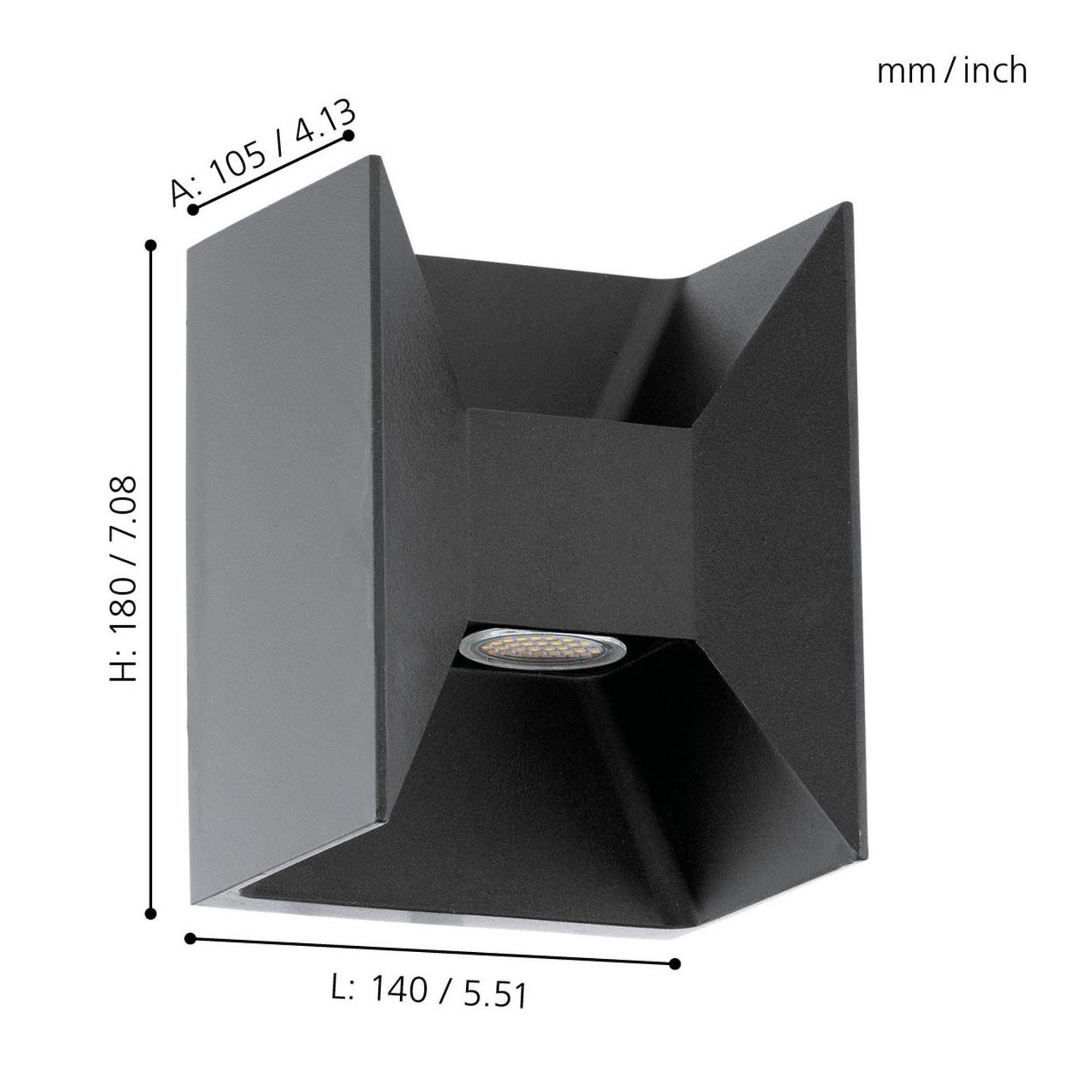 Applique extérieure LED MORINO anthracite H18cm