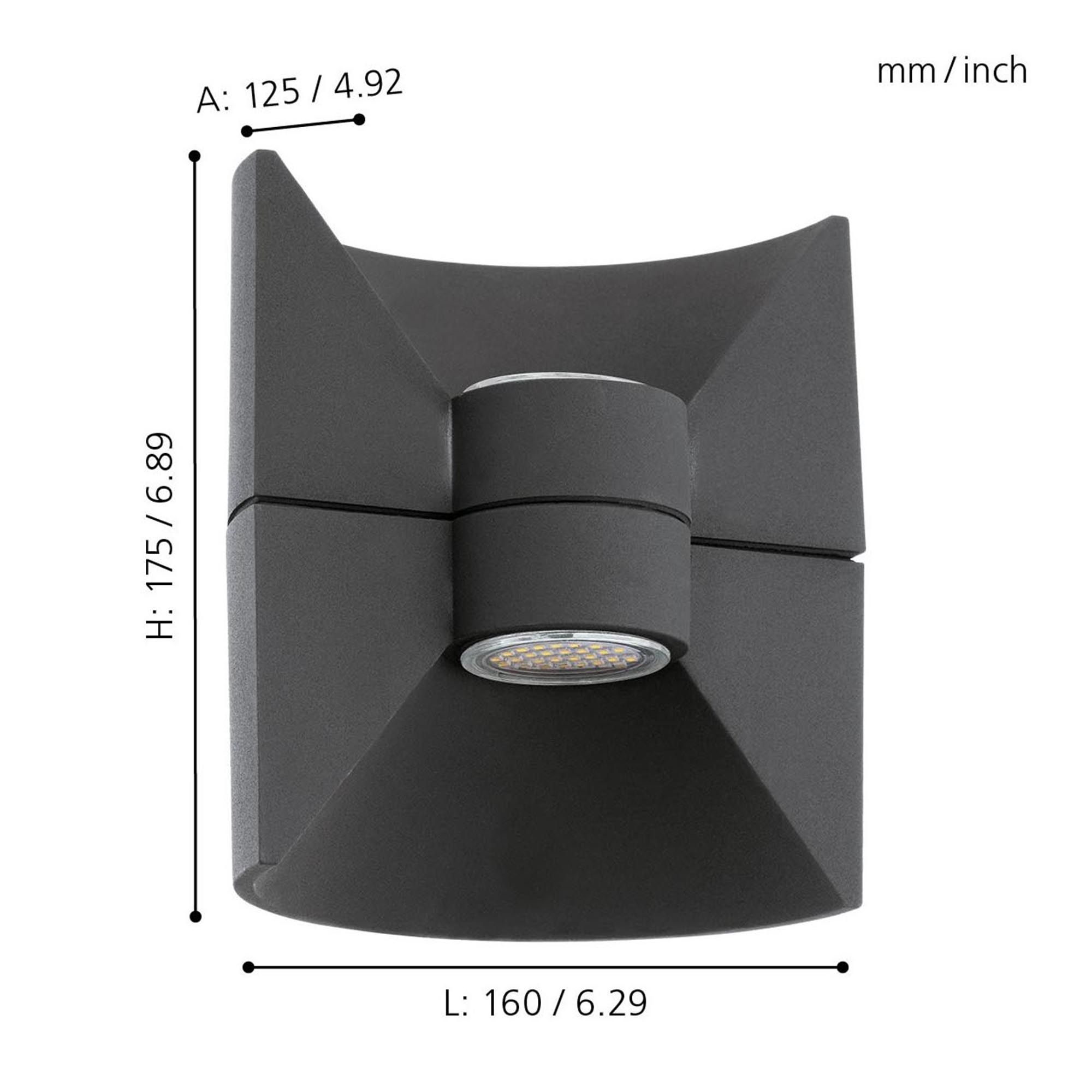 Applique extérieure LED REDONDO anthracite H17,5cm