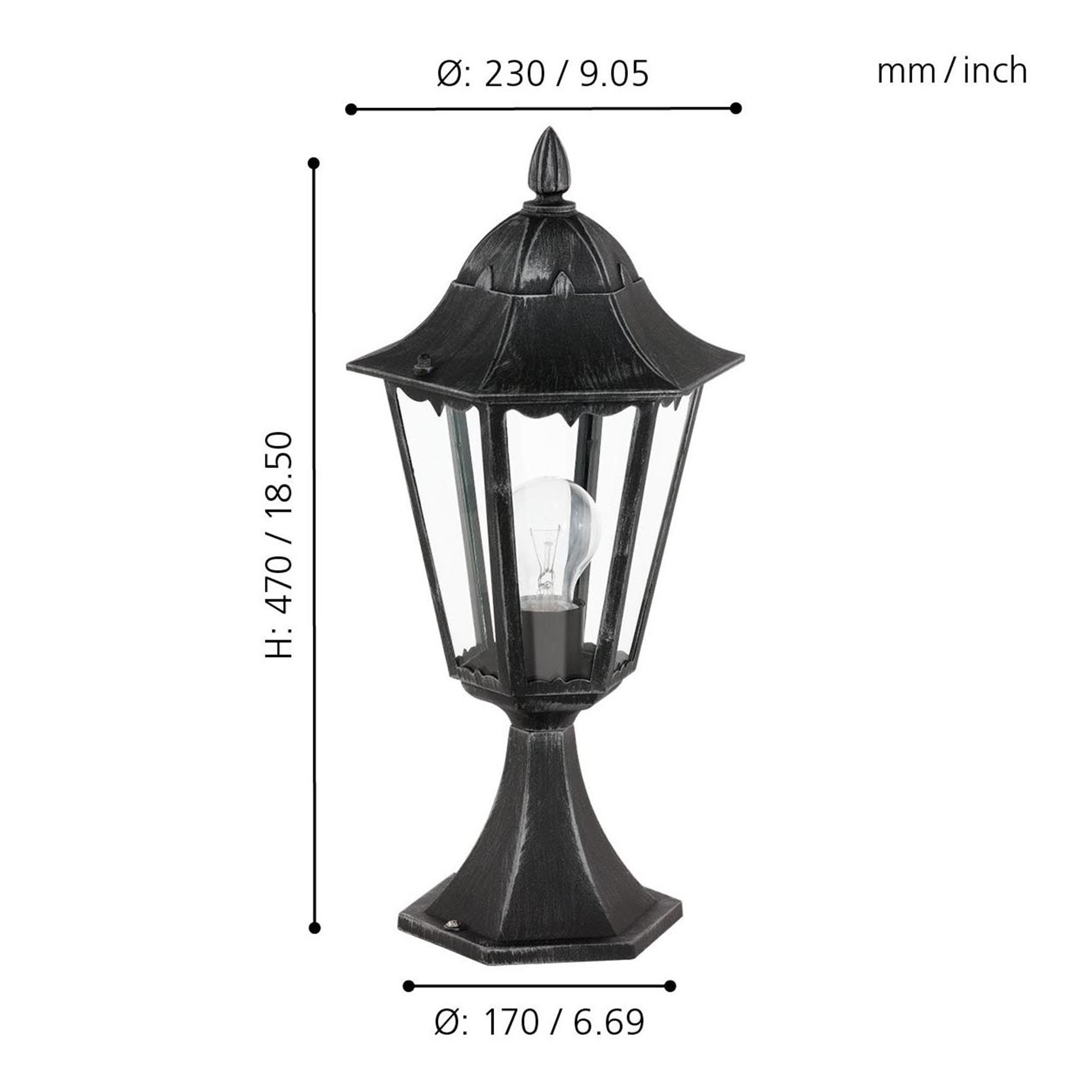 Lampe extérieure NAVEDO noir Ø23cm