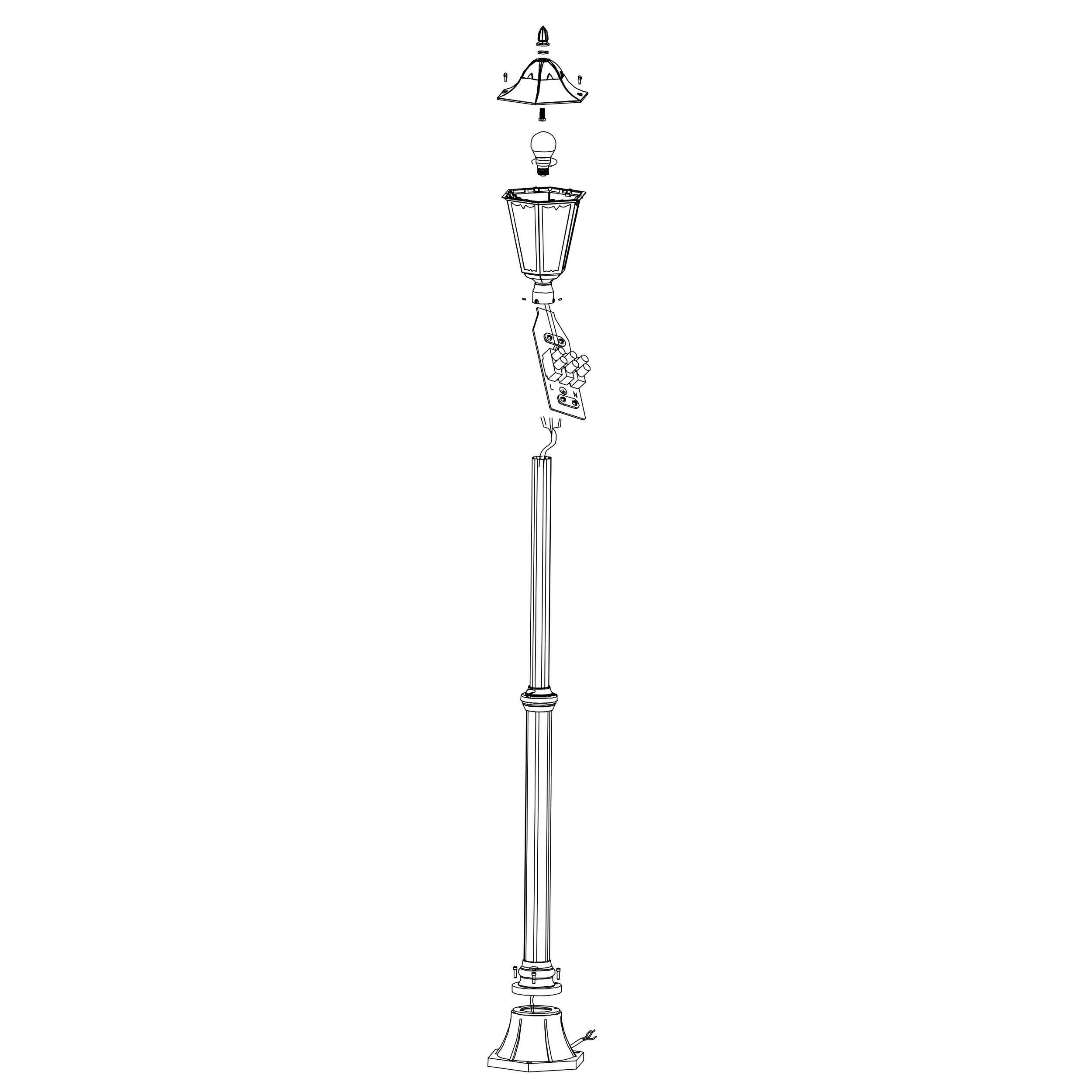 Lampadaire extérieur NAVEDO noir H200cm