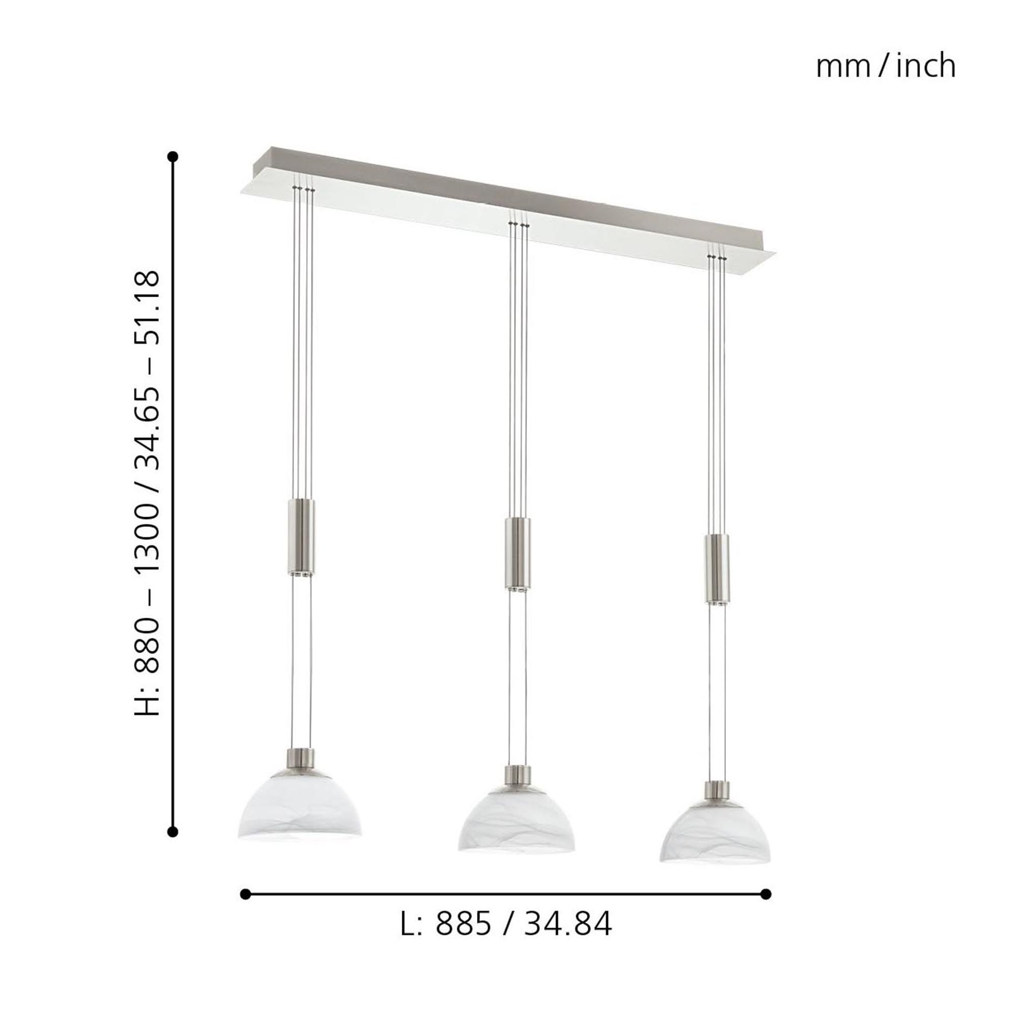 Suspension LED MONTEFIO blanc L88,5cm