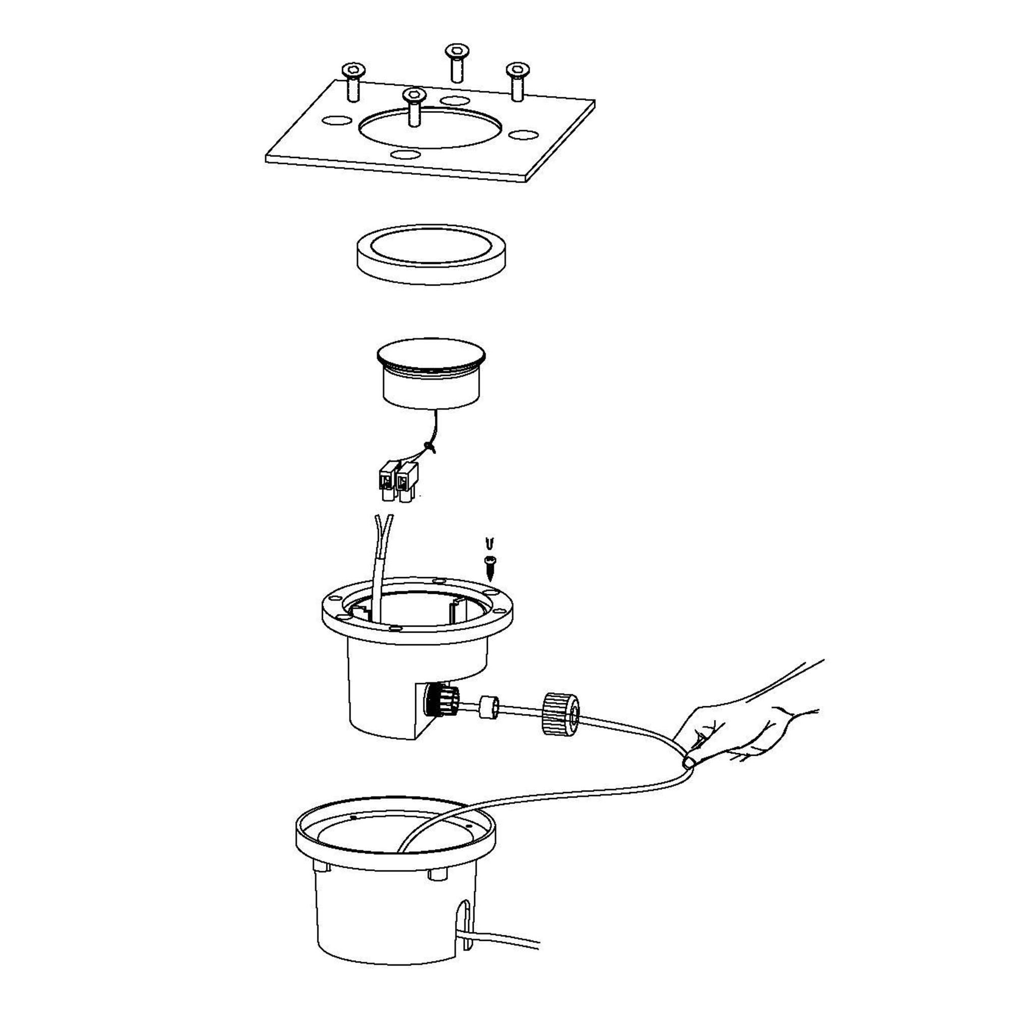 Spot extérieur LED LAMEDO nickel Ø10cm